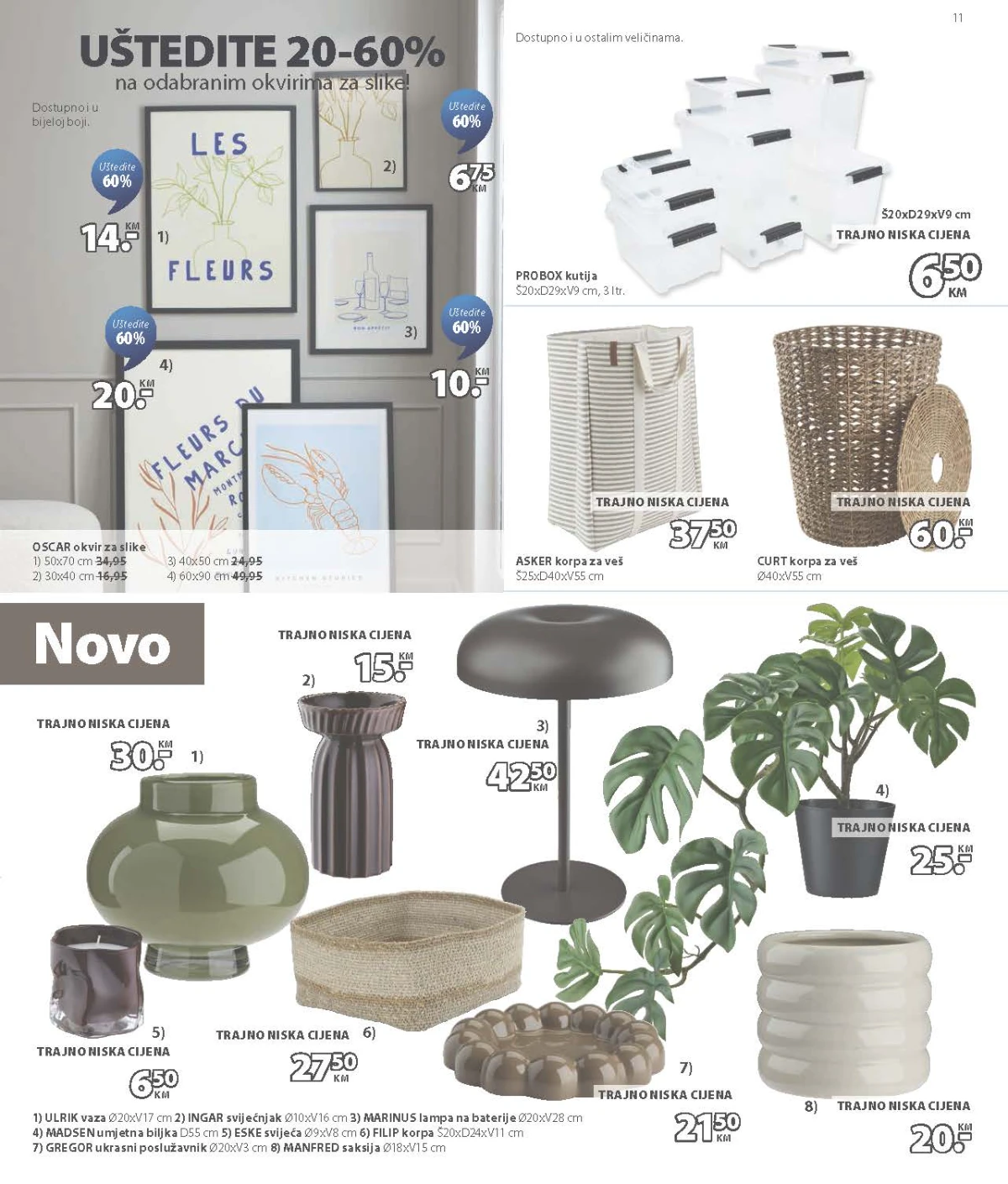 JYSK katalog – okviri za slike do 60% jeftiniji, korpe i dekoracije za dom