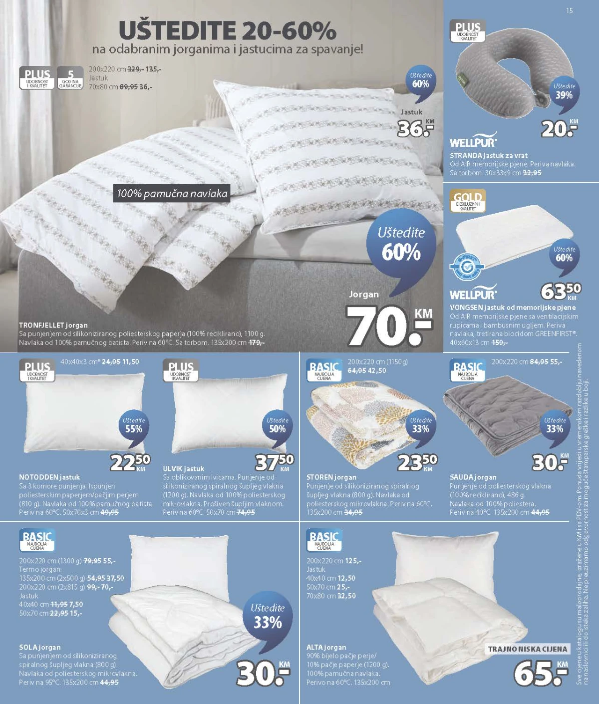 JYSK katalog – jorgani i jastuci za spavanje uz uštede do 60%