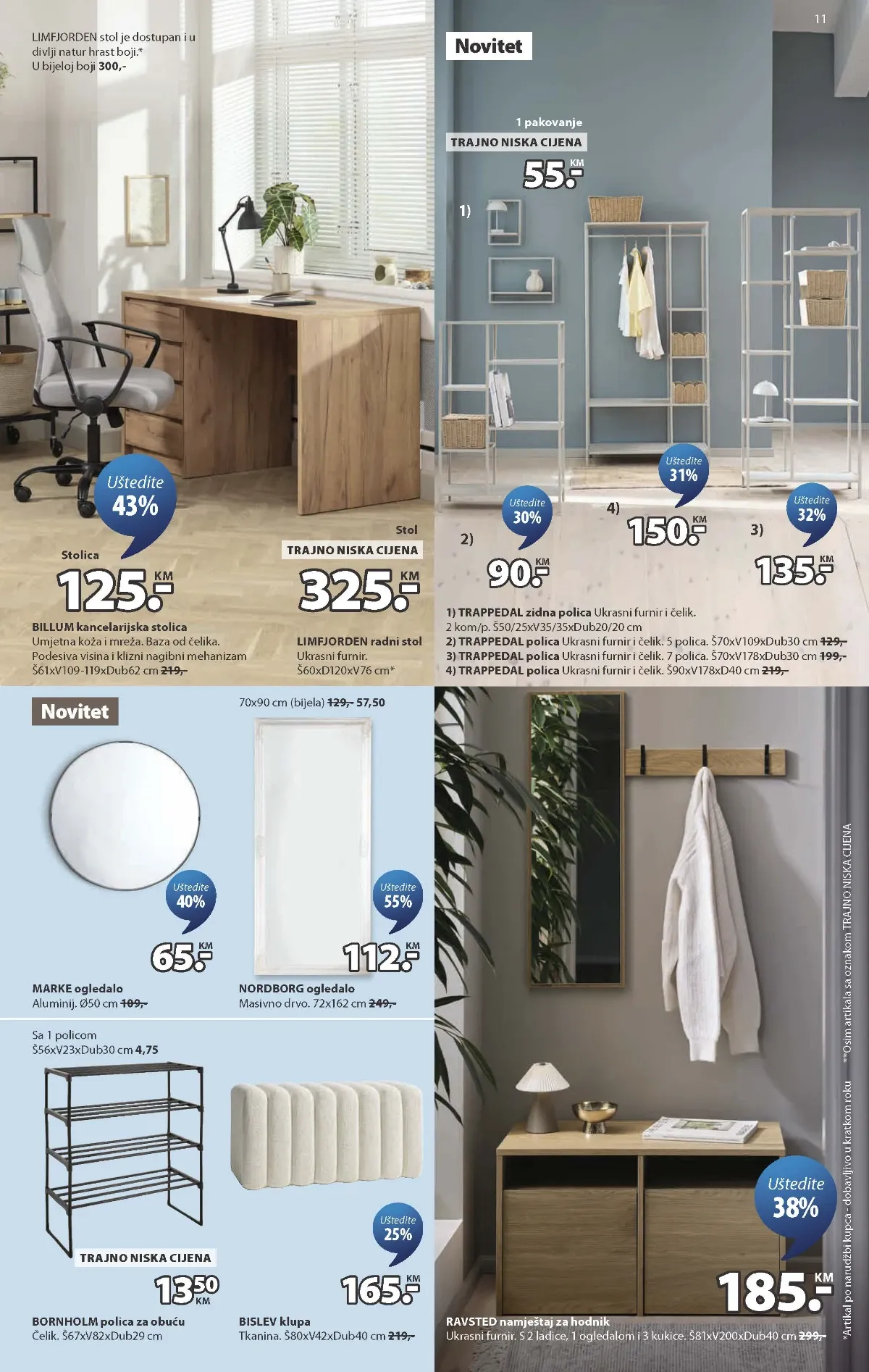 JYSK katalog stranica 11 – NORDBORG i MARKE ogledala na sniženju