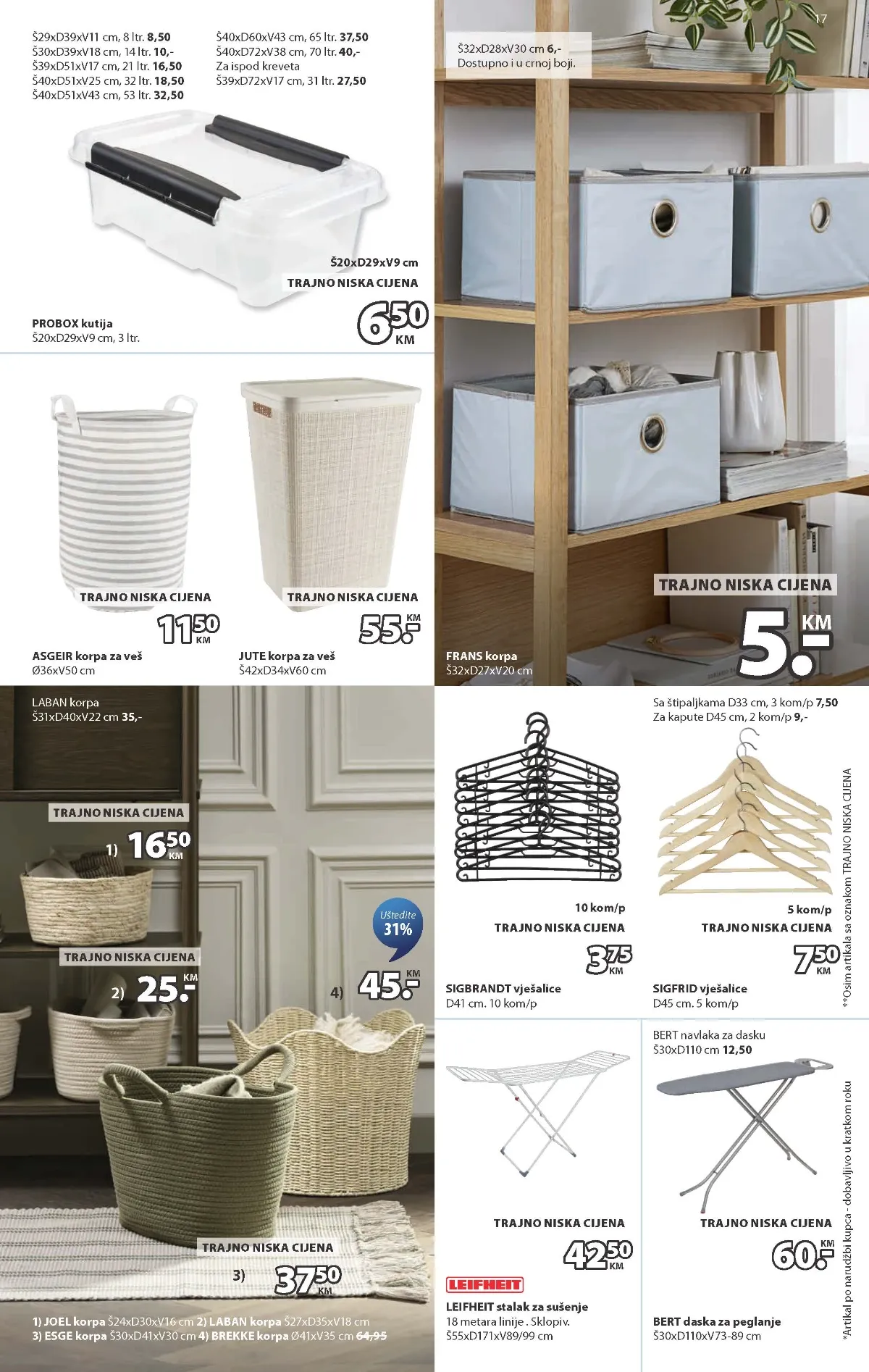 JYSK katalog stranica 17 – PROBOX kutije i JUTE korpe za veš