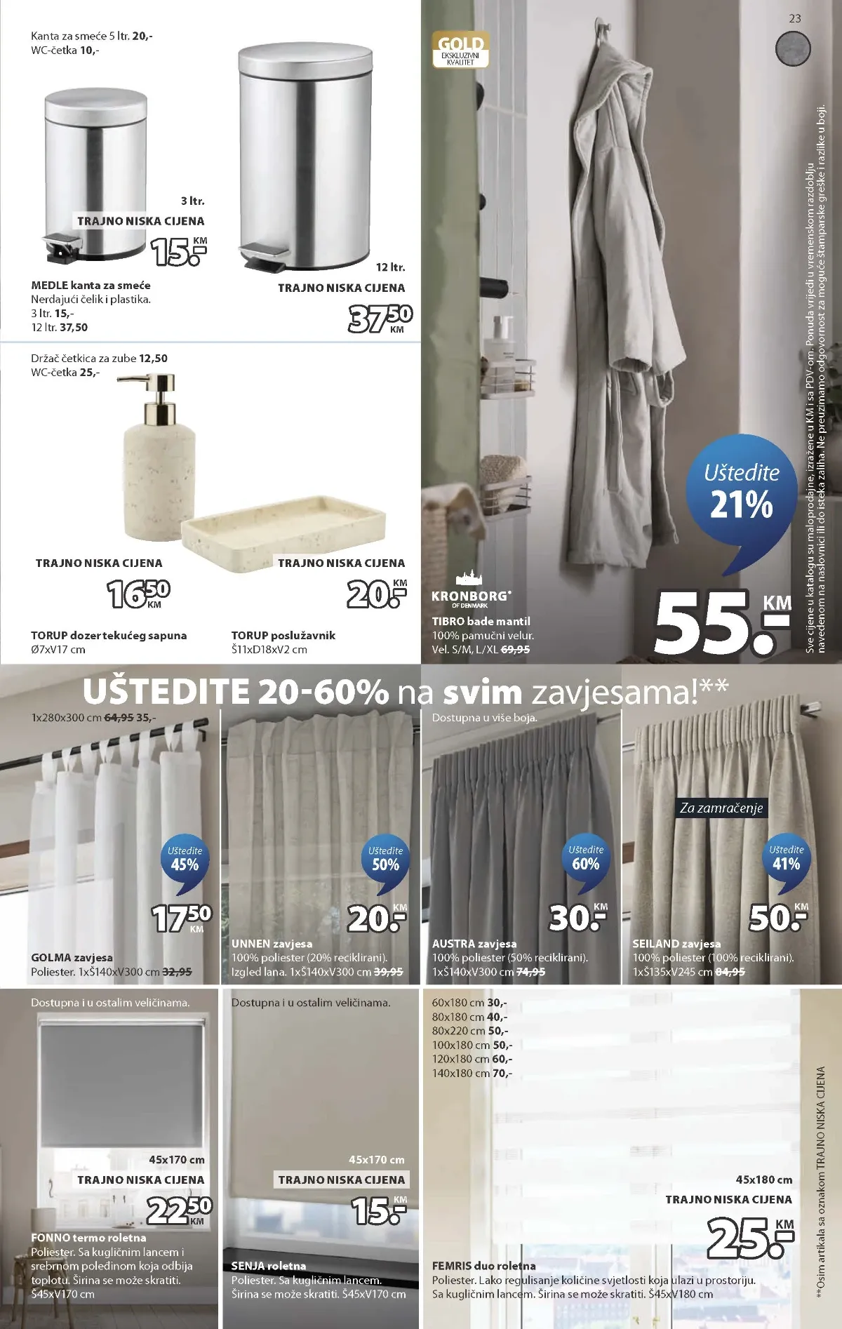 JYSK katalog stranica 23 – AUSTRA i UNNEN zavjese na sniženju