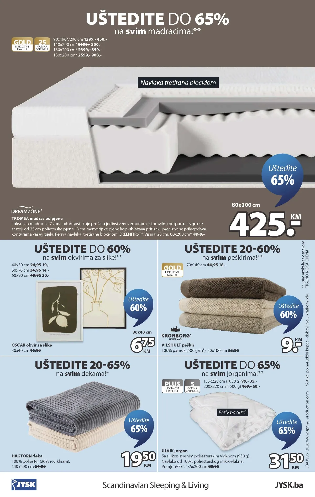 JYSK katalog stranica 24 – TROMSA madrac i HAGTORN deka sniženi 65%