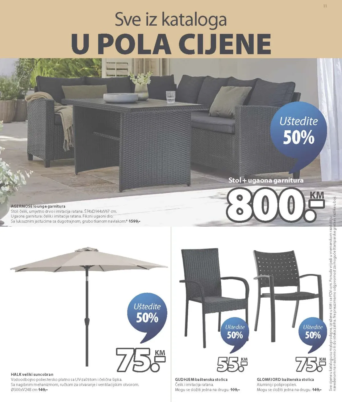 JYSK katalog do 18.08.2026. – baštenski namještaj, garniture i suncobrani – strana 11.