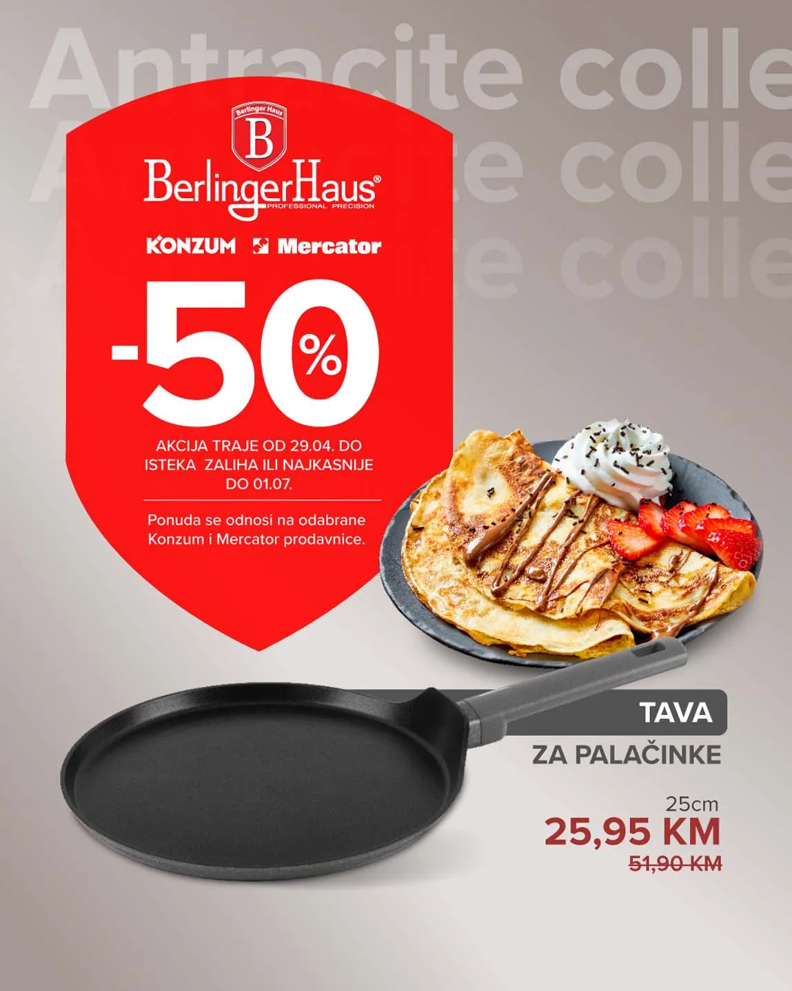 Konzum i Mercator Akcija Berlinger Haus Tava za palačinke sniženja do 01.07.2025