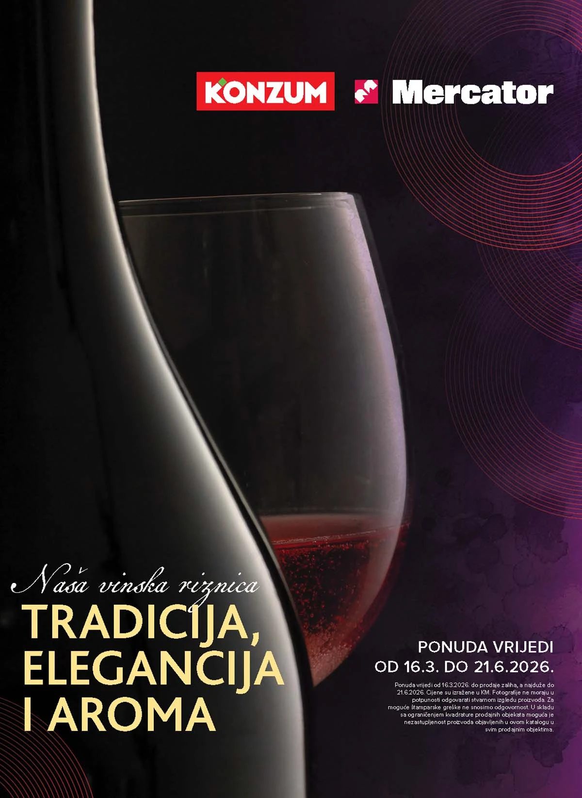 Konzum i Mercator Vinska riznica – ponuda vina i akcijske cijene