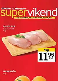 Konzum i Mercator vikend akcija sniženja do 16. februara 2026.