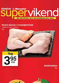 Konzum i Mercator vikend akcija sniženja na prehranu i kućne potrepštine do 23. februara 2026.