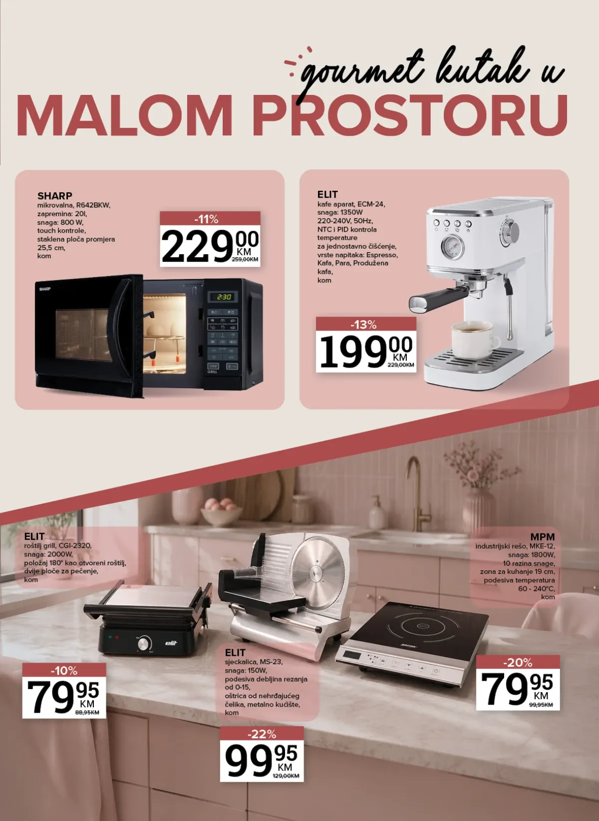 Konzum i Mercator katalog – mikrovalna pećnica, aparat za kafu, roštilj i kuhinjski uređaji