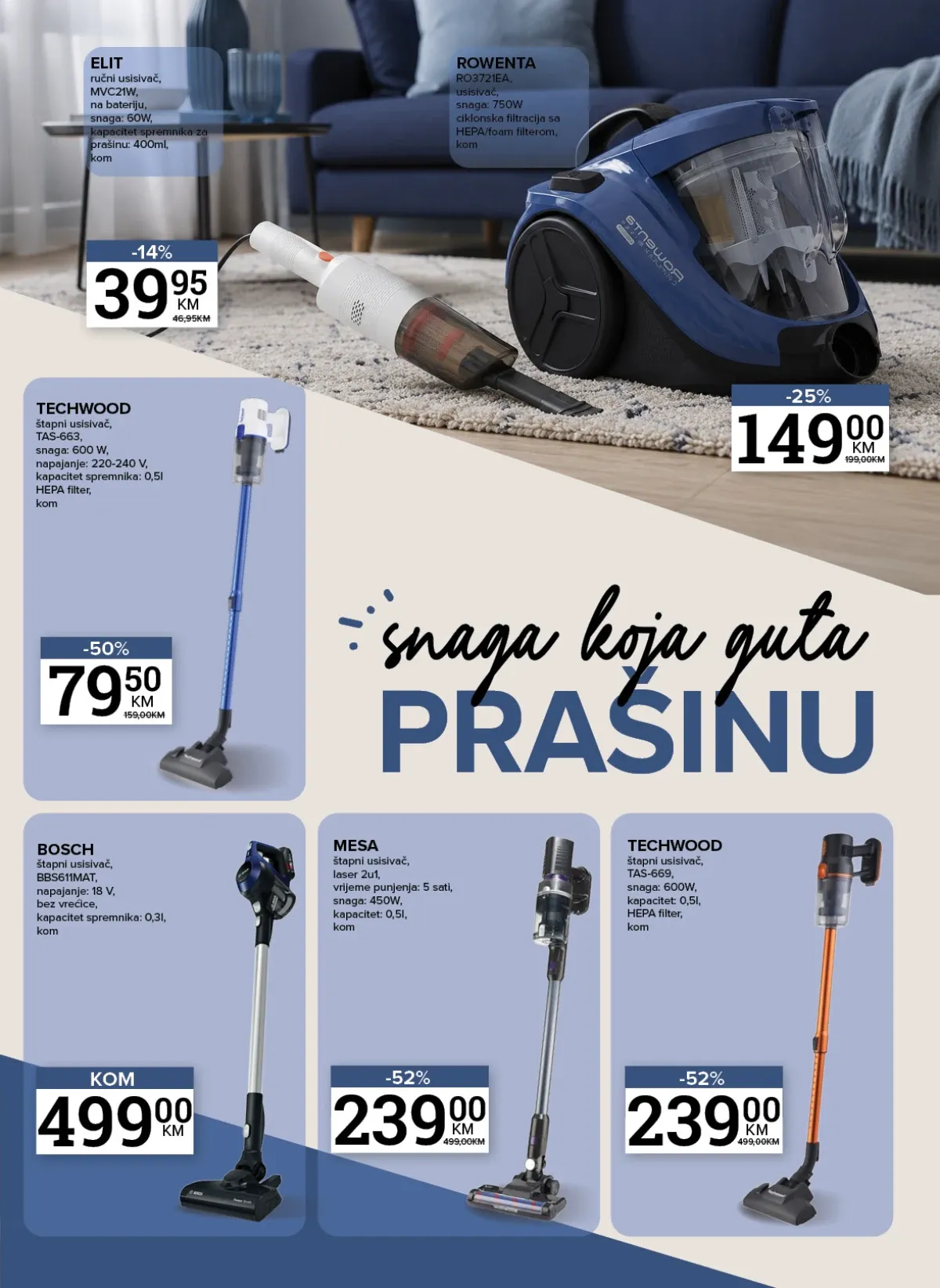 Konzum i Mercator katalog – štapni i ručni usisivači uz popuste do 52%