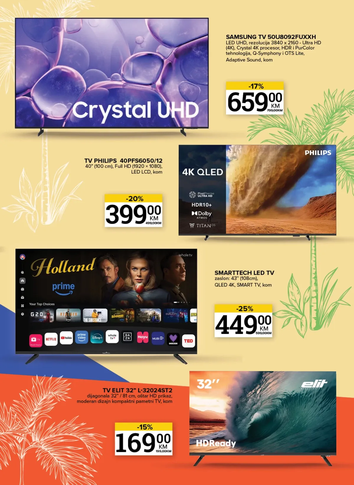 Konzum i Mercator katalog – Samsung, Philips, SmartTech i Elit televizori na akciji