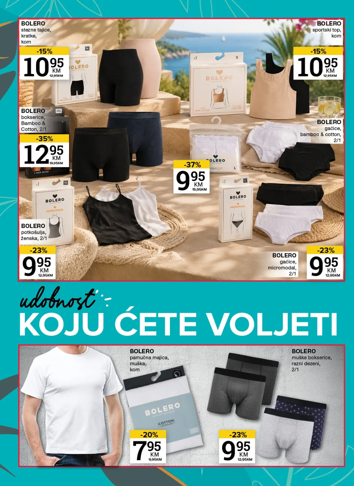 Konzum i Mercator katalog – Bolero donji veš, majice i bokserice
