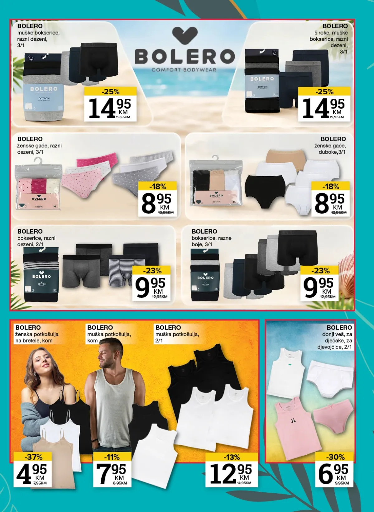 Konzum i Mercator katalog – Bolero muški i ženski donji veš po sniženim cijenama
