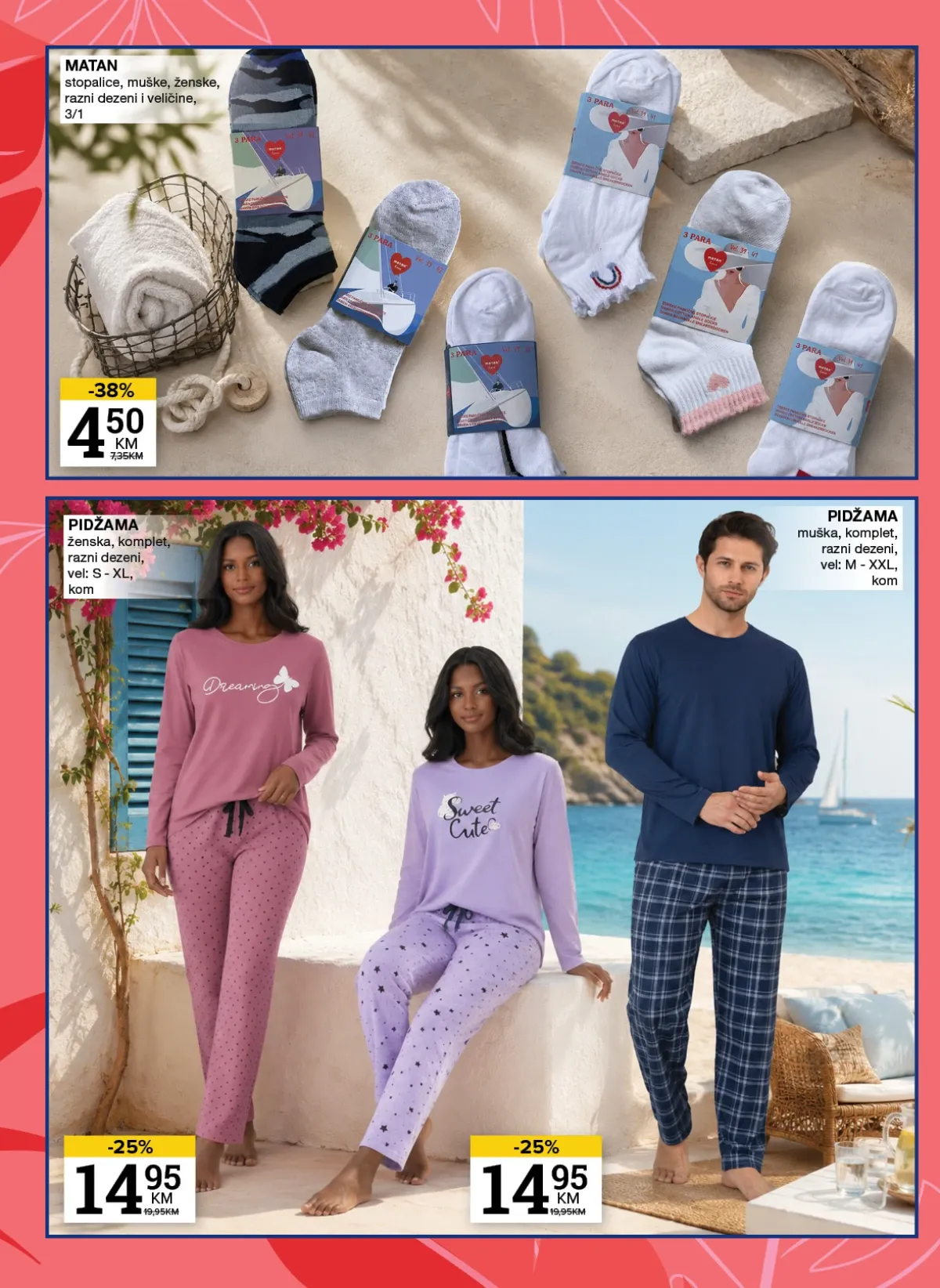 Konzum i Mercator katalog – čarape i muške i ženske pidžame