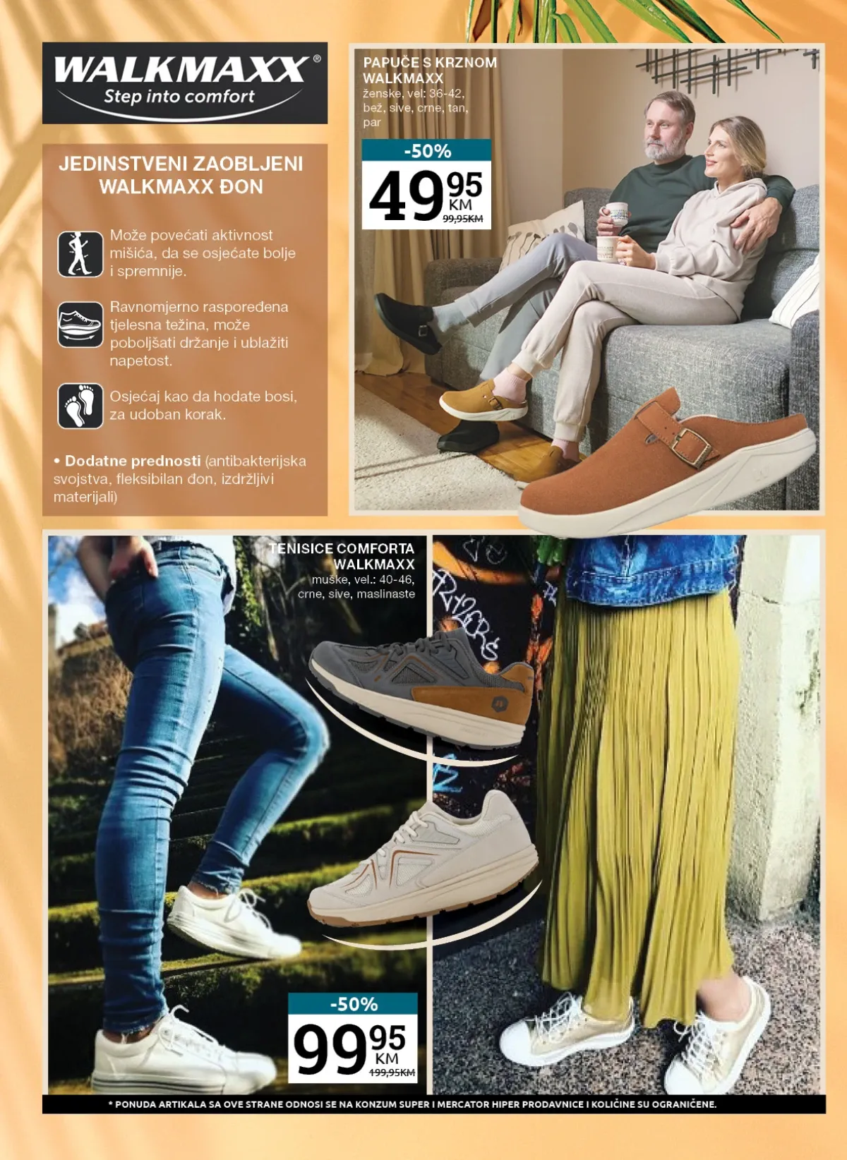 Konzum i Mercator katalog – Walkmaxx papuče i tenisice uz popuste do 50%