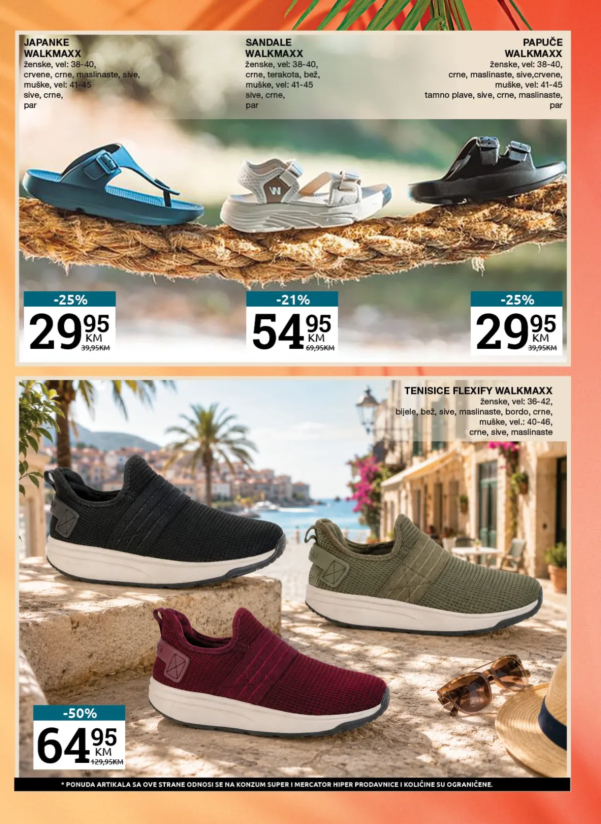 Konzum i Mercator katalog – Walkmaxx japanke, sandale, papuče i tenisice