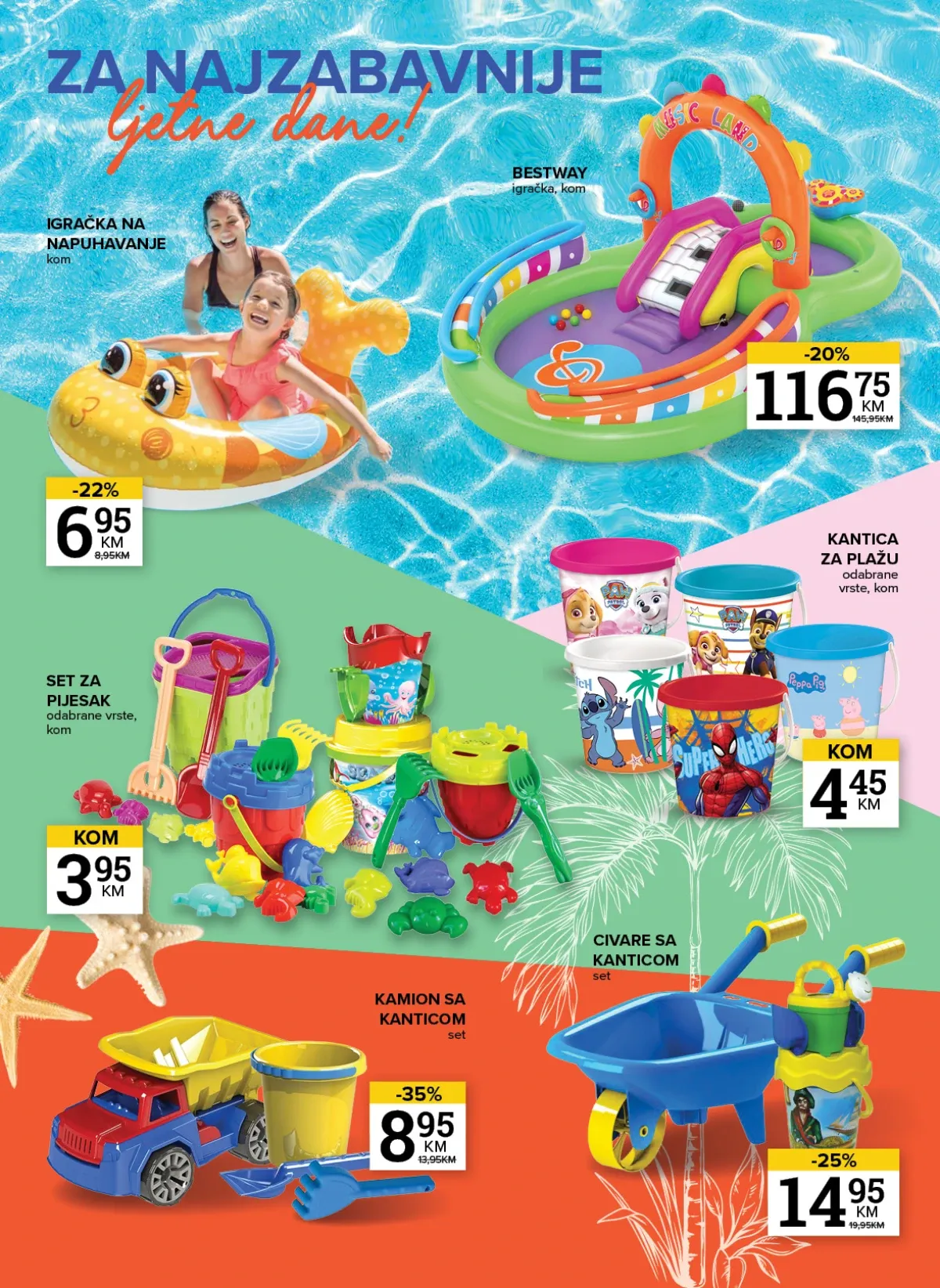 Konzum i Mercator katalog – ljetne igračke, bazeni, kantice i setovi za pijesak