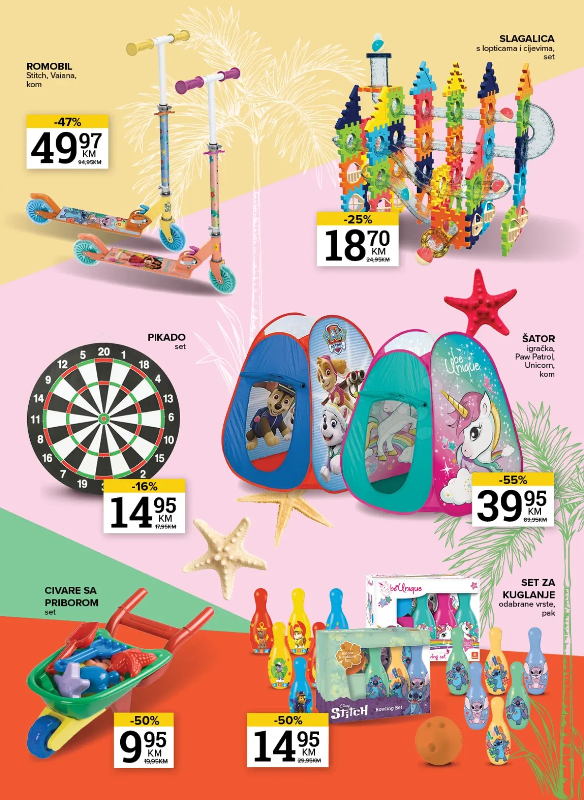 Konzum i Mercator katalog – romobili, šatori, pikado i dječije igračke
