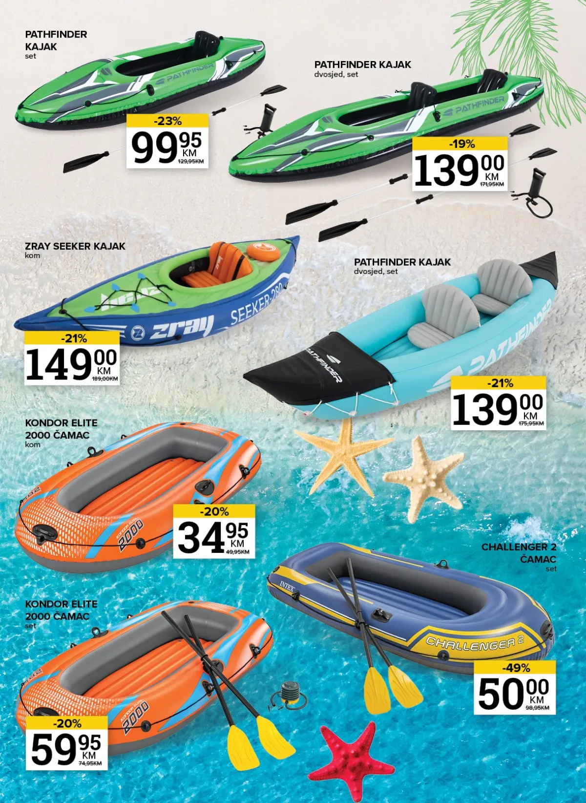 Konzum i Mercator katalog – Pathfinder, Zray i Intex kajaci i čamci