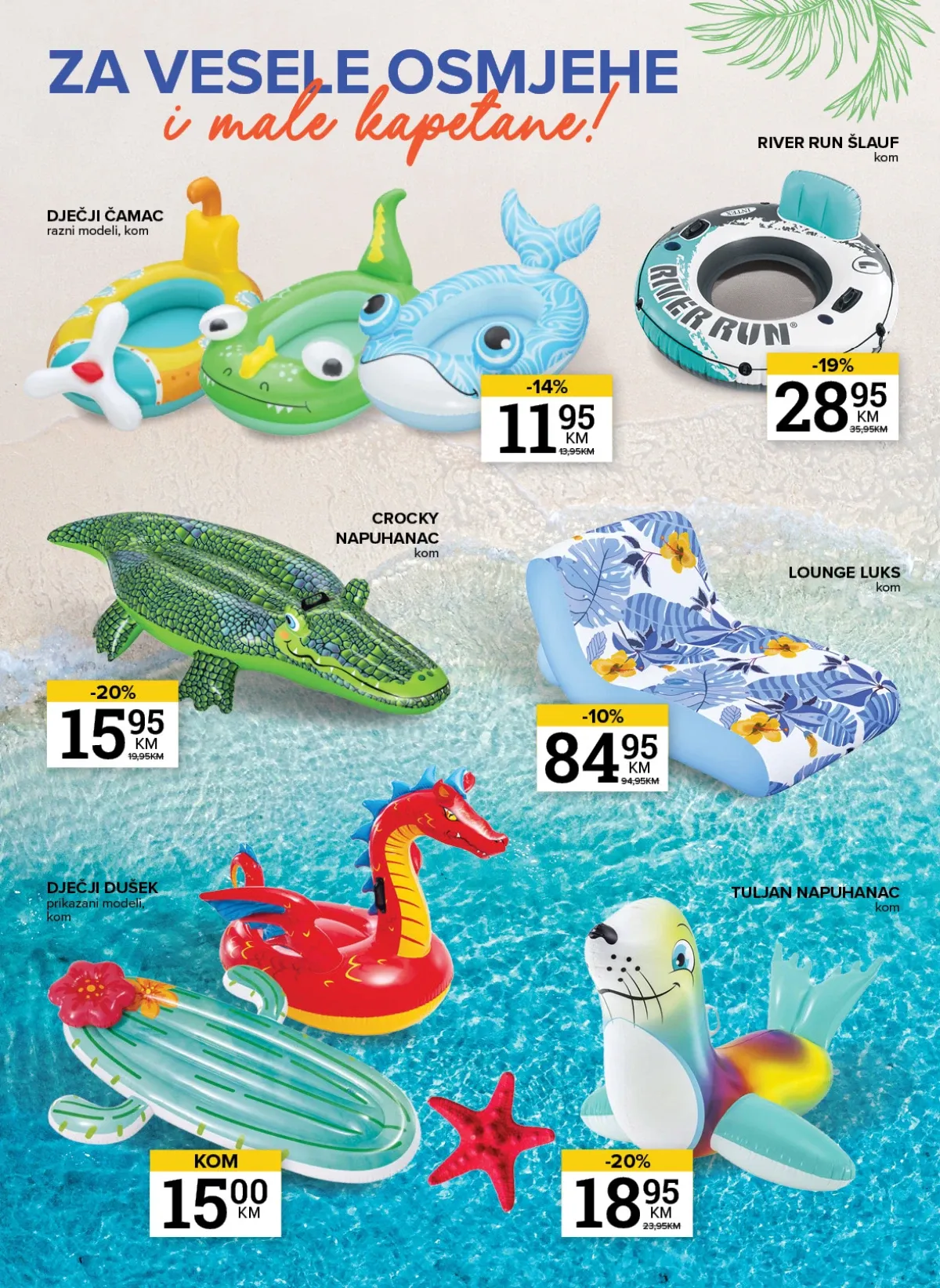 Konzum i Mercator katalog – dječiji čamci, šlaufi, dušeci i napuhanci