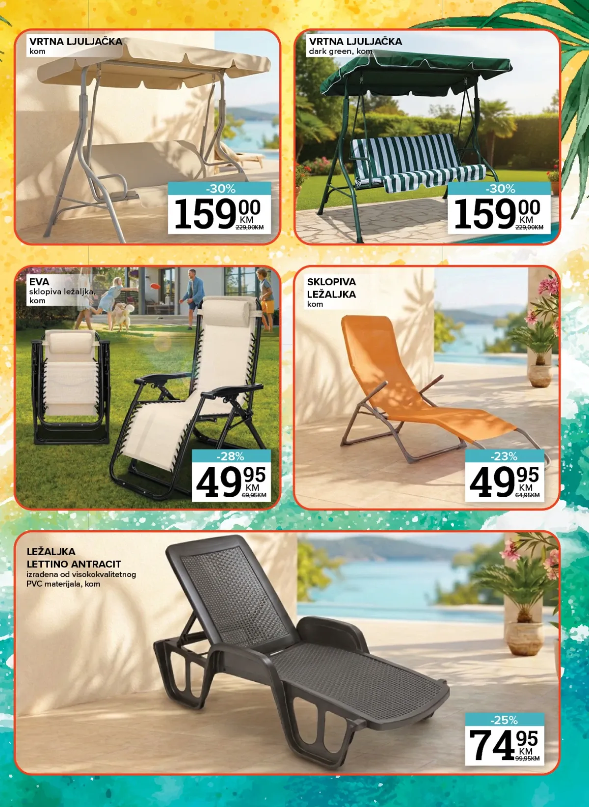 Konzum i Mercator katalog – vrtne ljuljačke i ležaljke po akcijskim cijenama