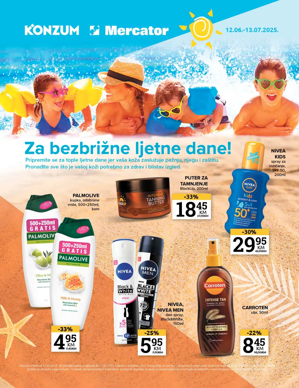 Konzum i Mercator Akcija ZA BEZBRIŽNE LJETNE DANE!  Katalog sniženja do 13.07.2025.