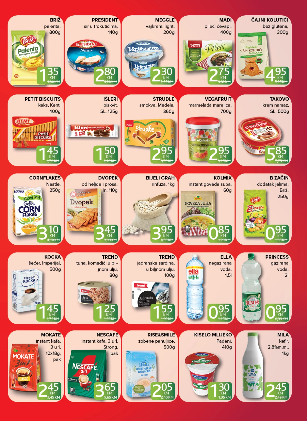 Konzum i Mercator zaključana cijena strana 2 – prehrambeni proizvodi, grickalice i osnovne namirnice