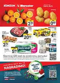Konzum i Mercator – Akcija i katalog sniženja do 10. novembra 2025.