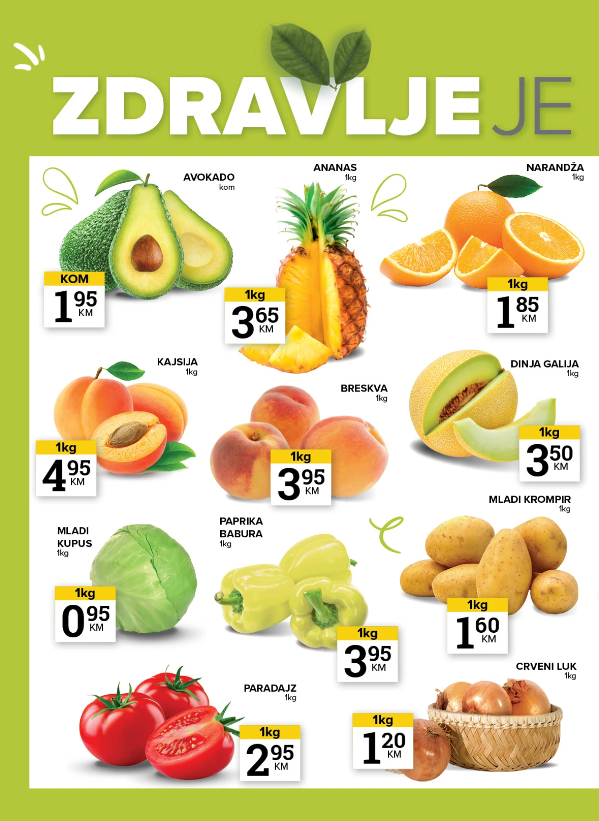 Avokado, ananas, narandže, mladi krompir i svježe povrće po akcijskim cijenama