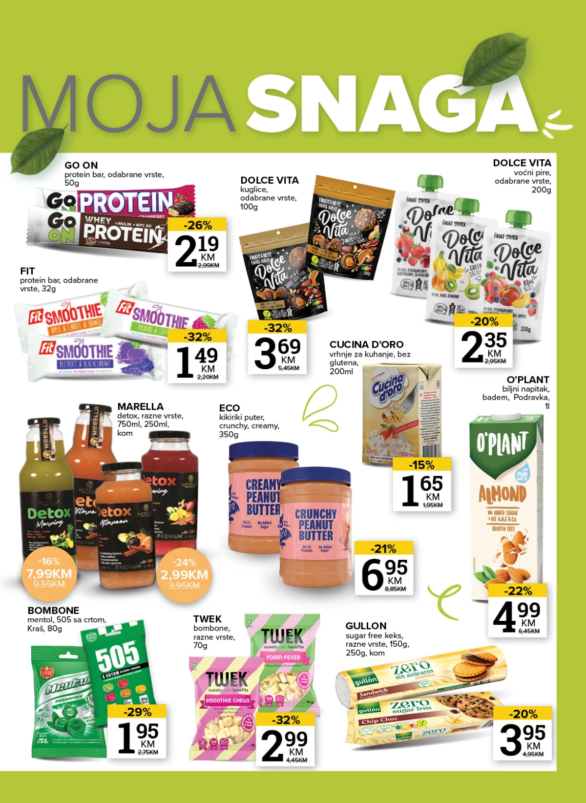 Proteinske pločice, kikiriki puter, biljni napici i zdravi snack proizvodi
