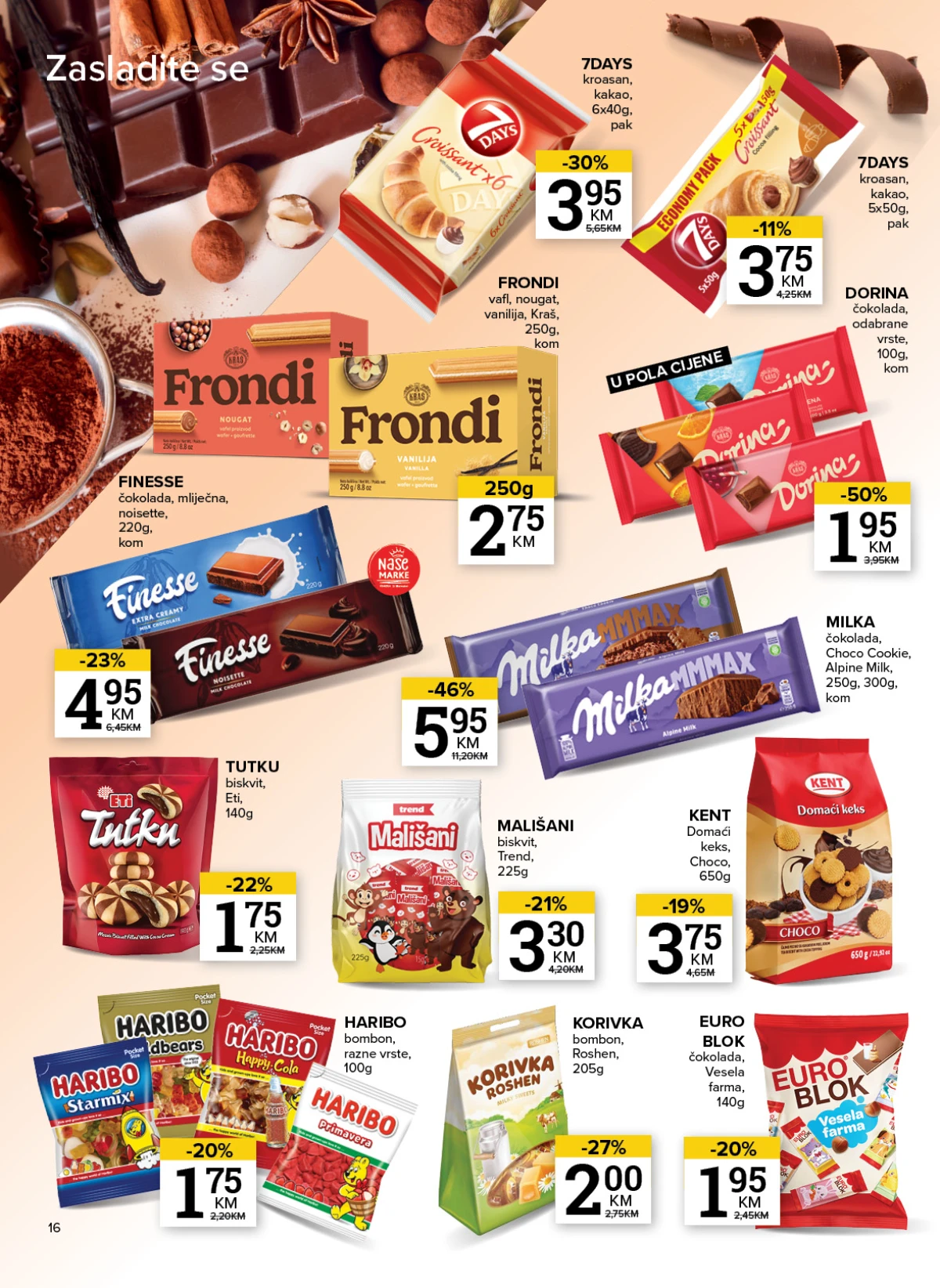 Milka, Dorina, Haribo, Tutku i drugi slatki proizvodi po akcijskim cijenama