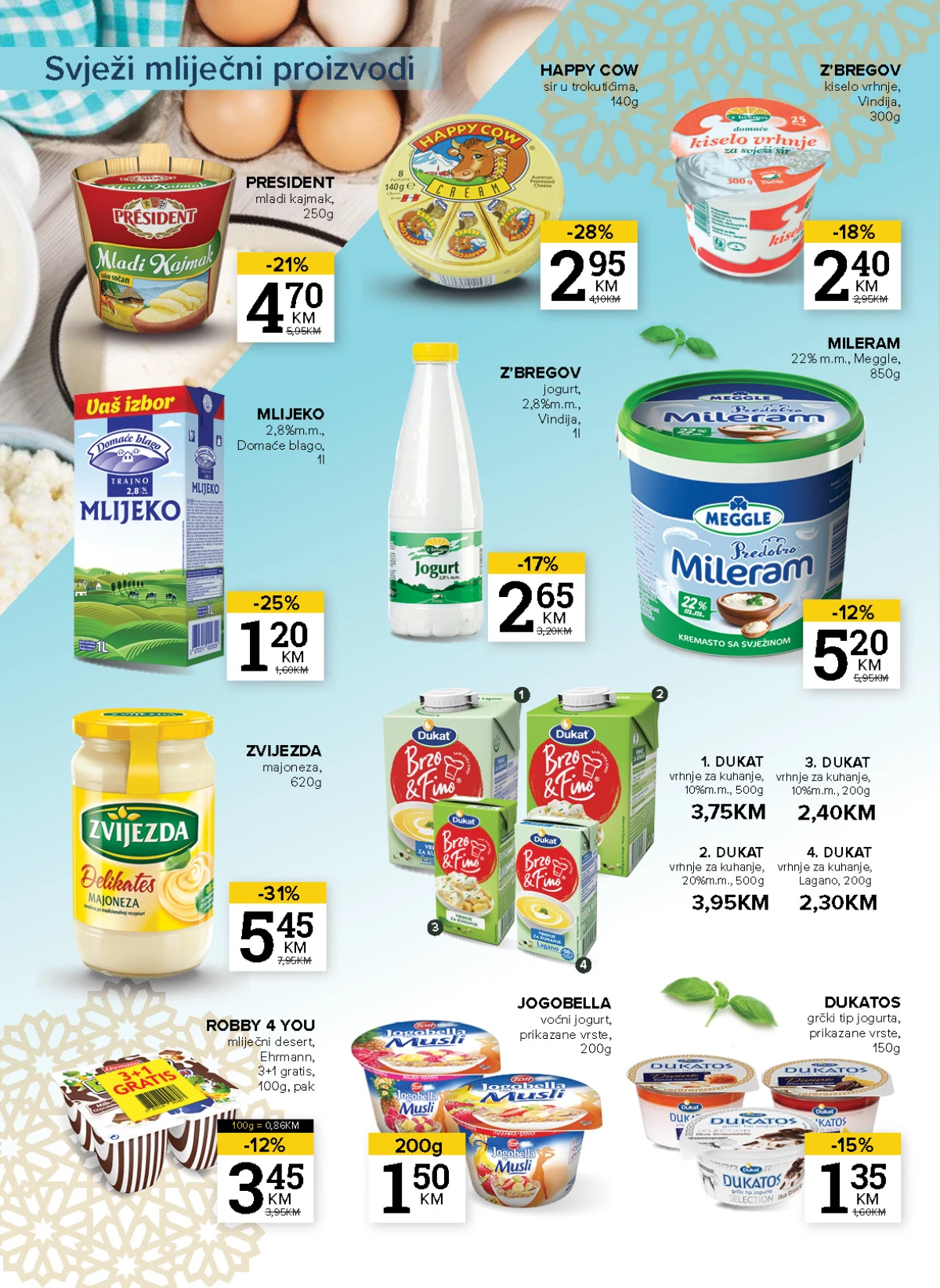 Konzum i Mercator katalog maj 2026 mliječni proizvodi i jogurti akcija