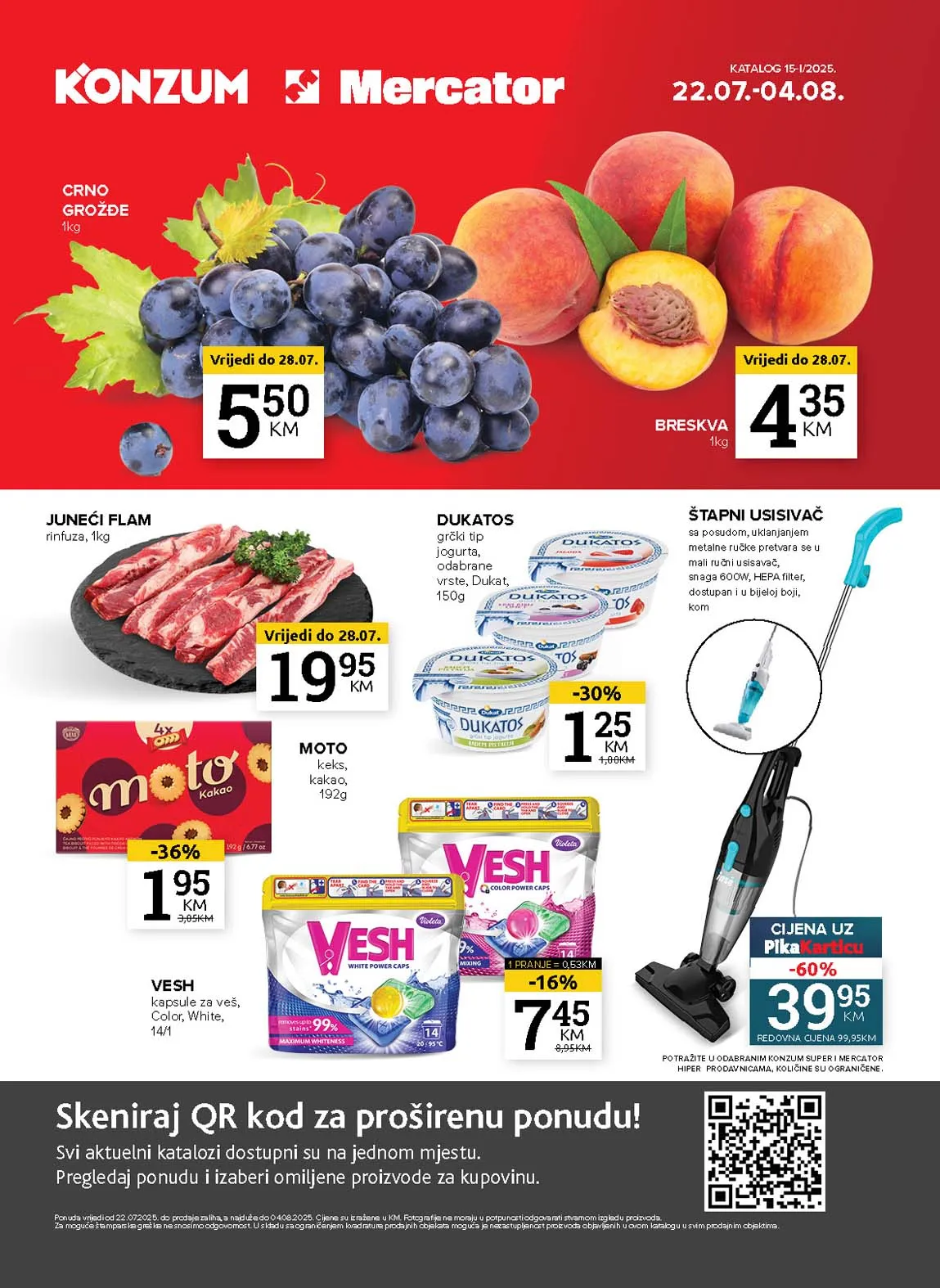 Konzum i Mercator katalog sniženja do 04.08.2025 – Uštedite uz nove akcije!