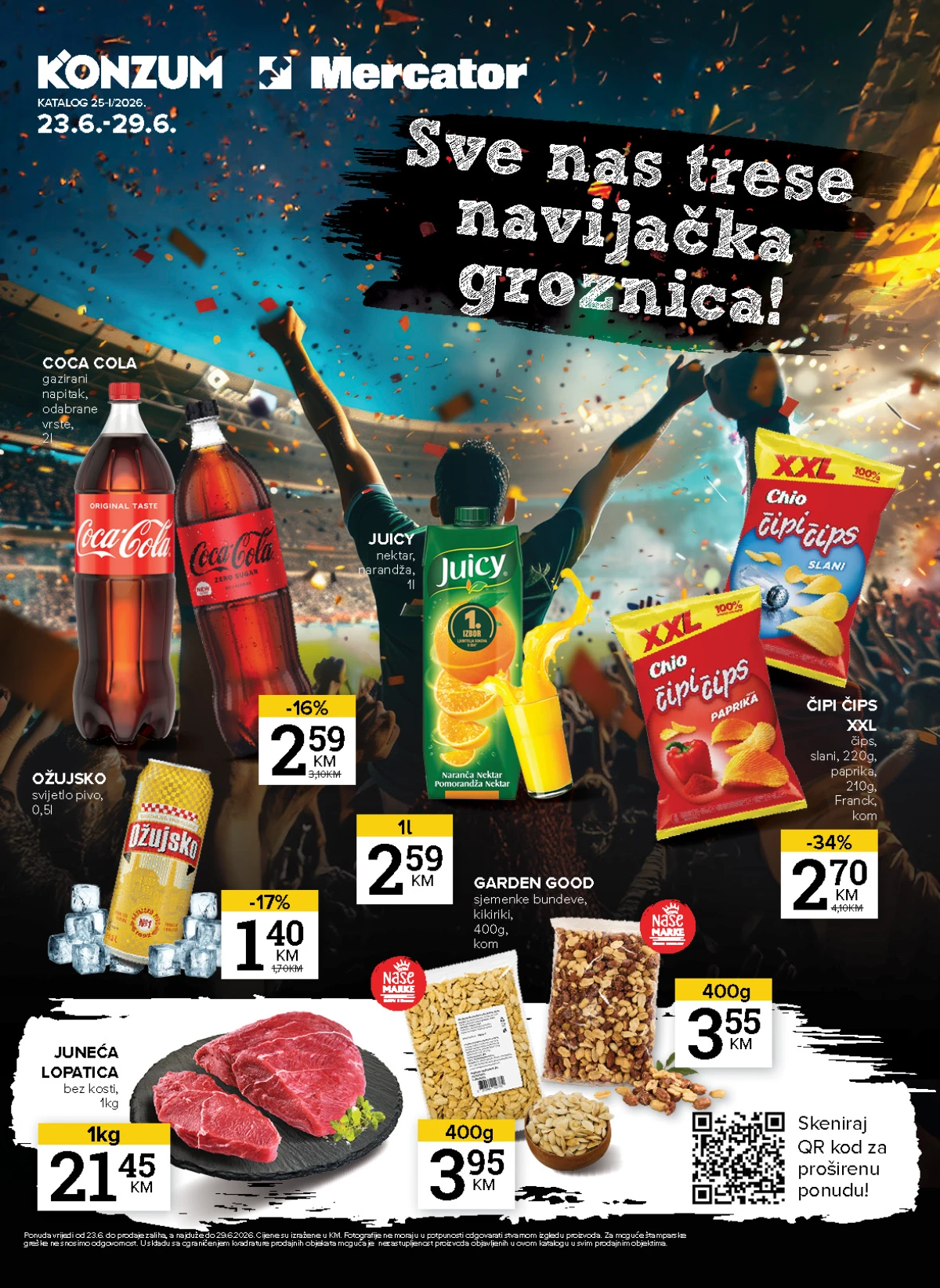 Konzum i Mercator katalog od 23. do 29.06.2026 – nova sedmična akcija sa popustima do 43%