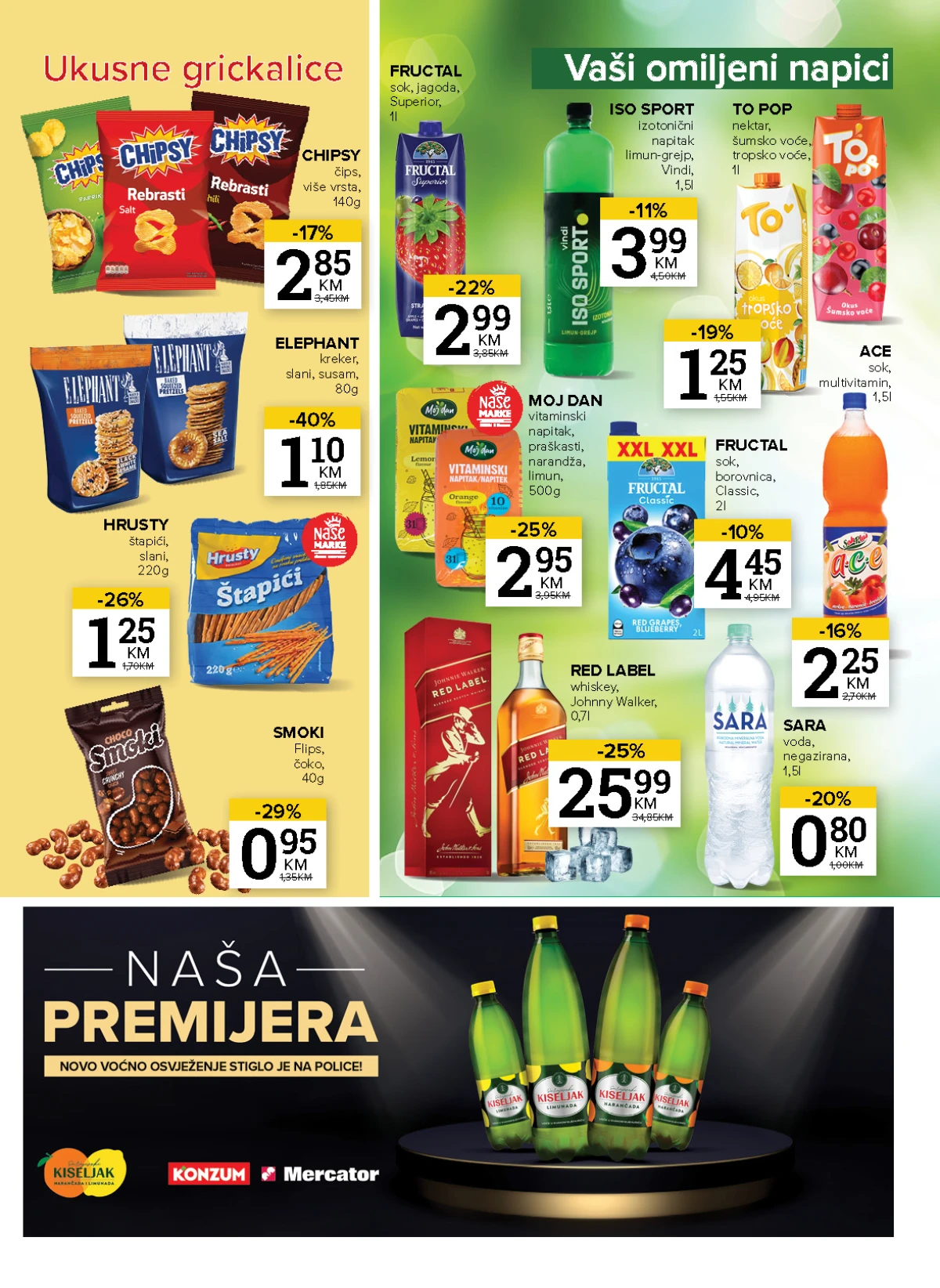 Konzum i Mercator katalog – dodatne sedmične akcije i posebne ponude