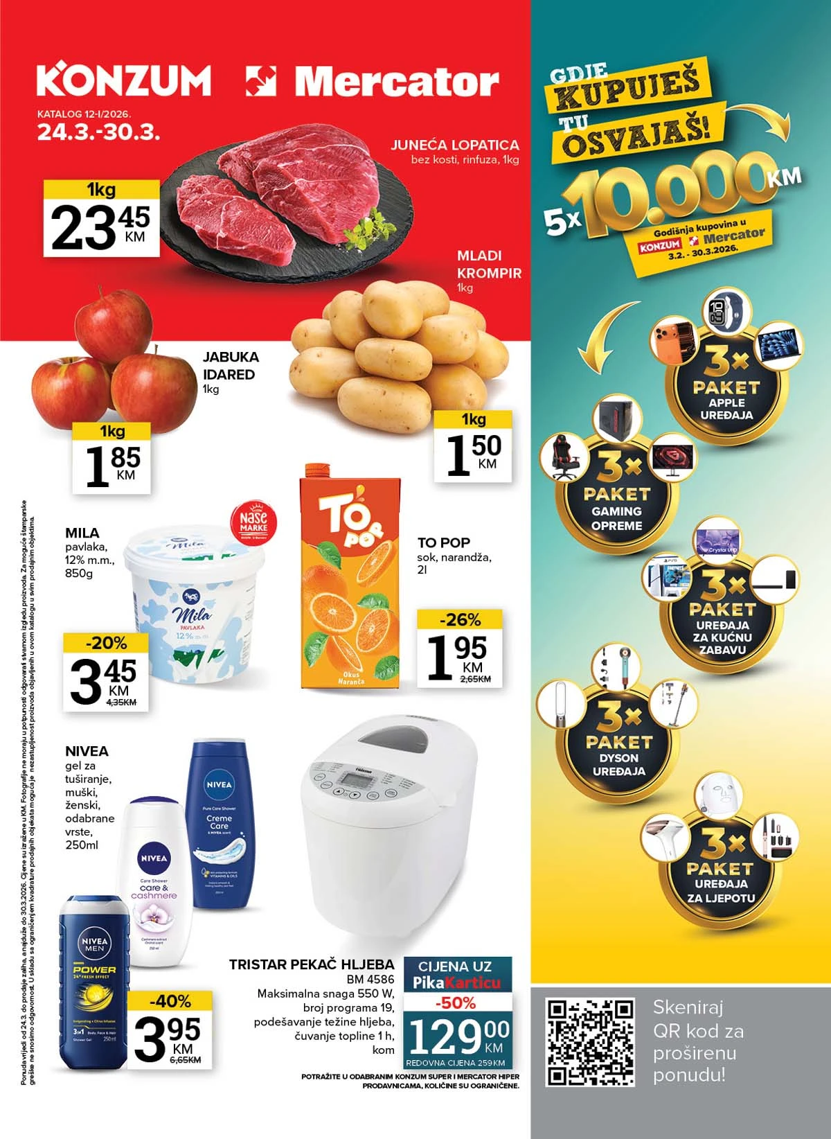 Konzum i Mercator katalog – akcija i sniženja do 50% do 30. marta 2026 – strana 1
