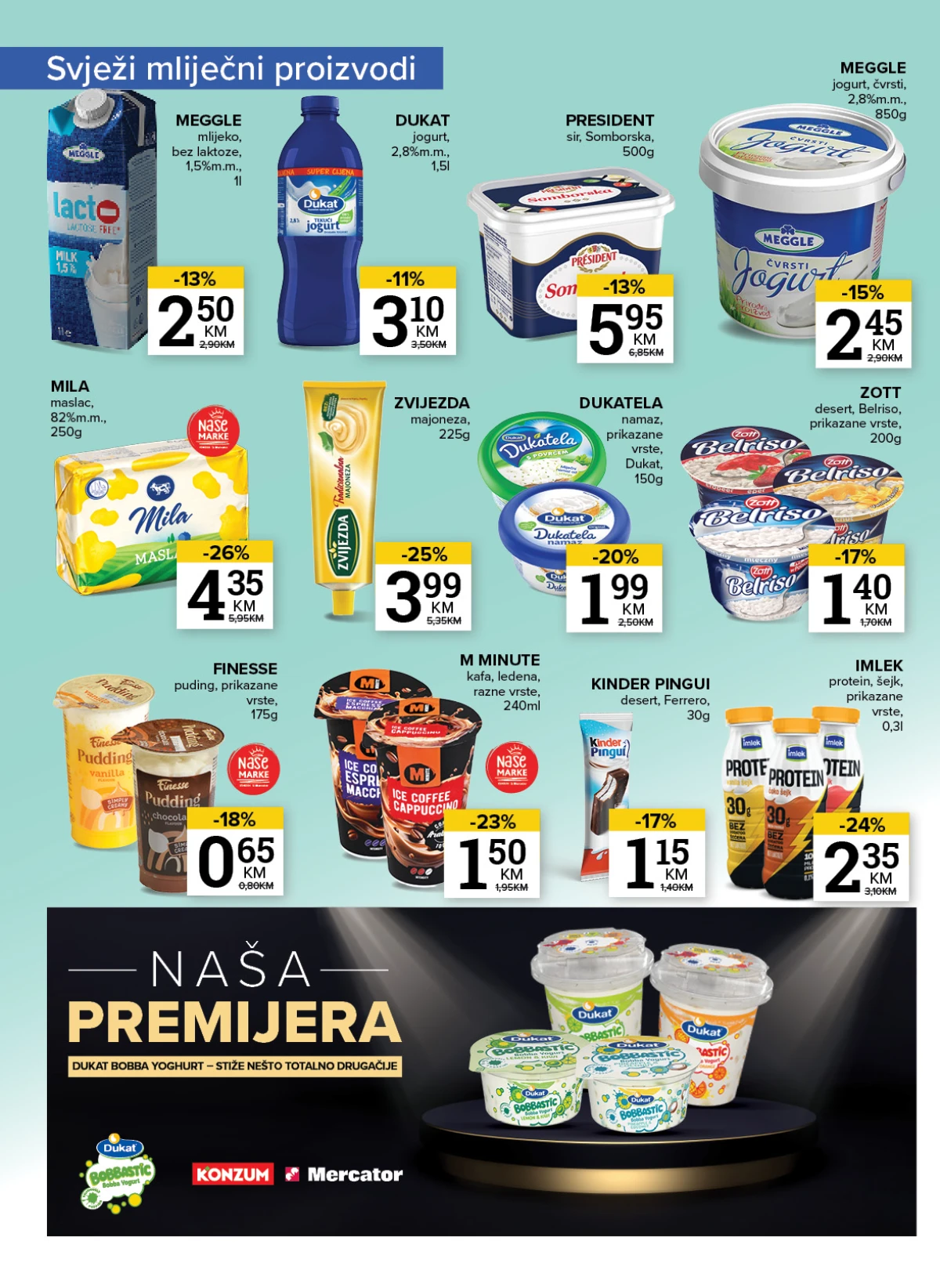 Konzum i Mercator katalog – sladoledi, smrznuti proizvodi i osvježenje