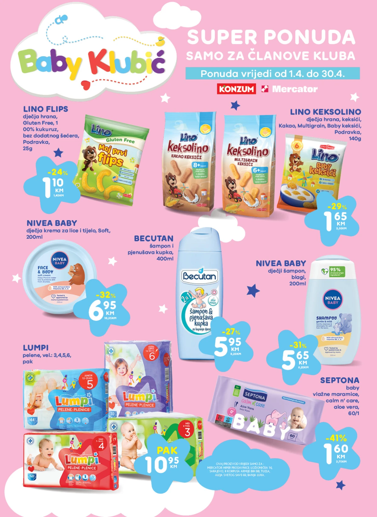 Konzum i Mercator Baby Klubić – bočice, dude i oprema za bebe