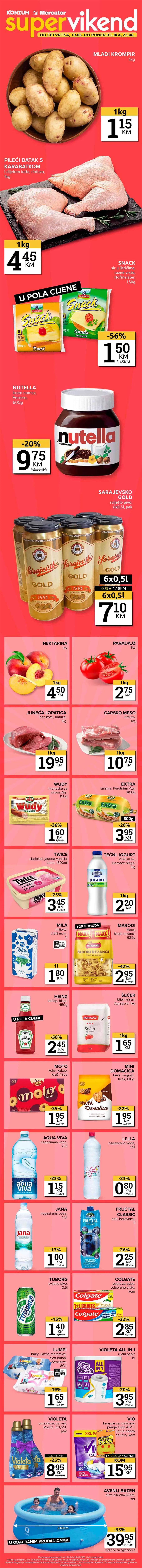 KONZUM i MERCATOR Vikend akcija sniženja do 23.06.2025