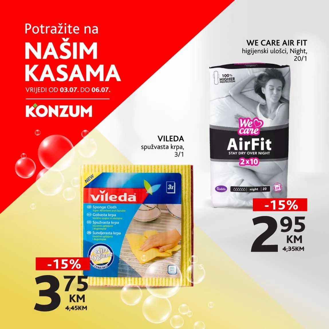 KONZUM Akcija Sniženja na kasama do 06.07.2025