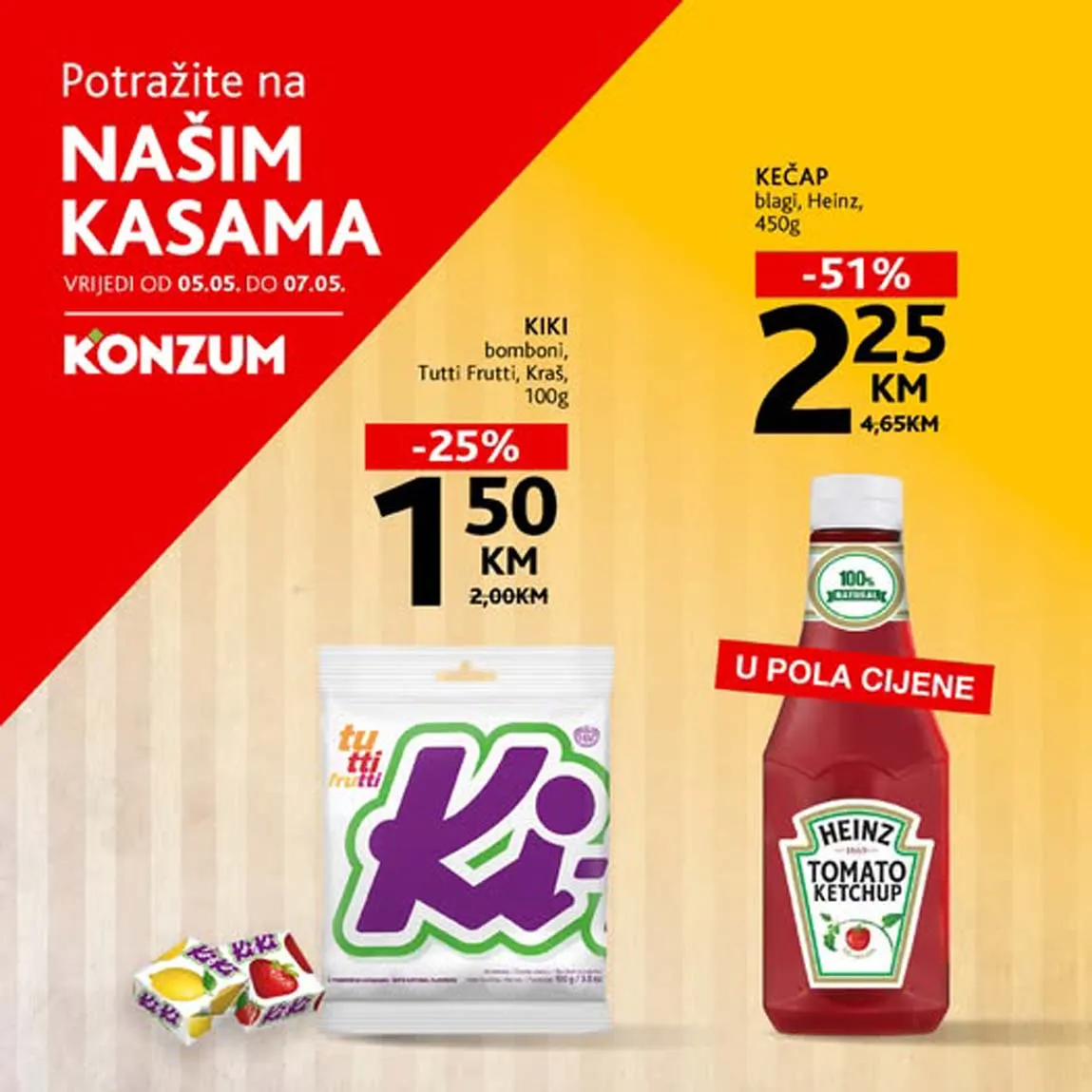 KONZUM Akcija Sniženja na kasama do 07.05.2025