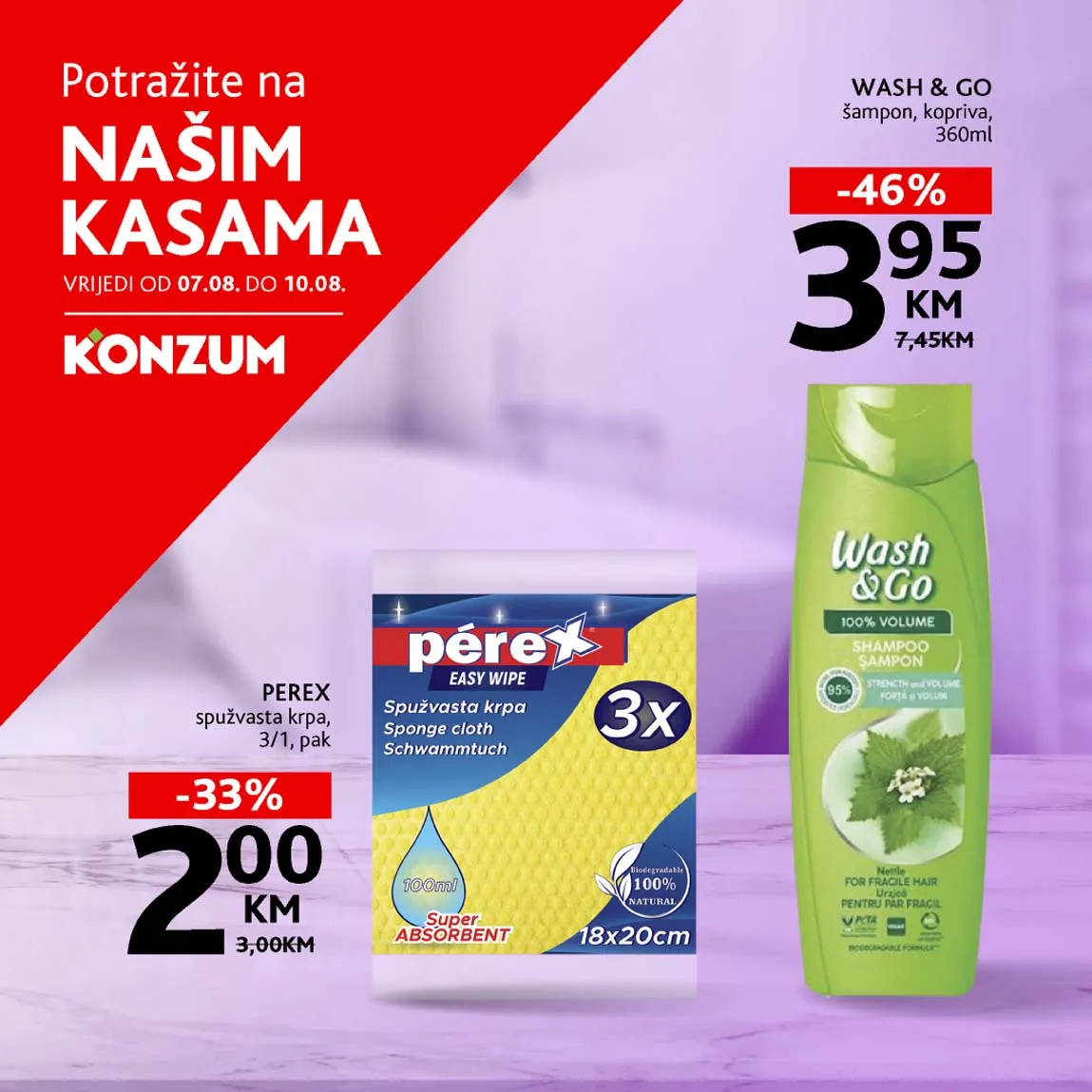 Konzum akcija - Sniženja na kasama do 46% | Sniženje do 10.08.2025