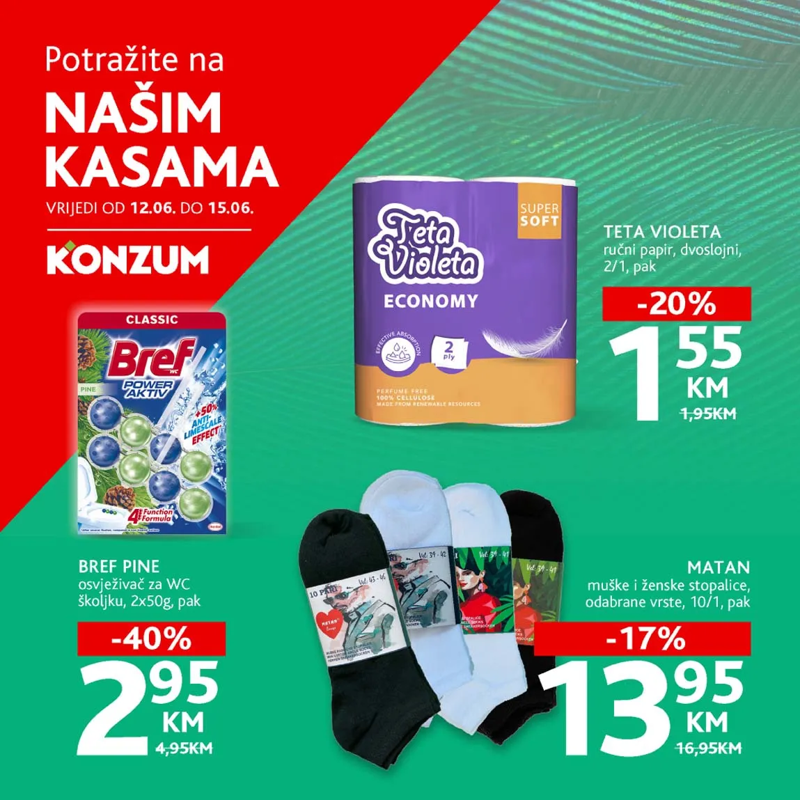 KONZUM Akcija Sniženja na kasama do 15.06.2025