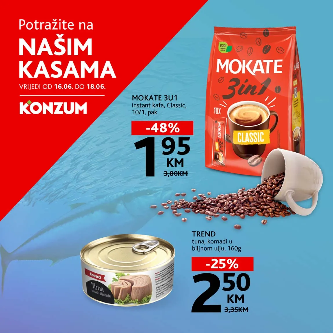 KONZUM Akcija Sniženja na kasama do 18.06.2025
