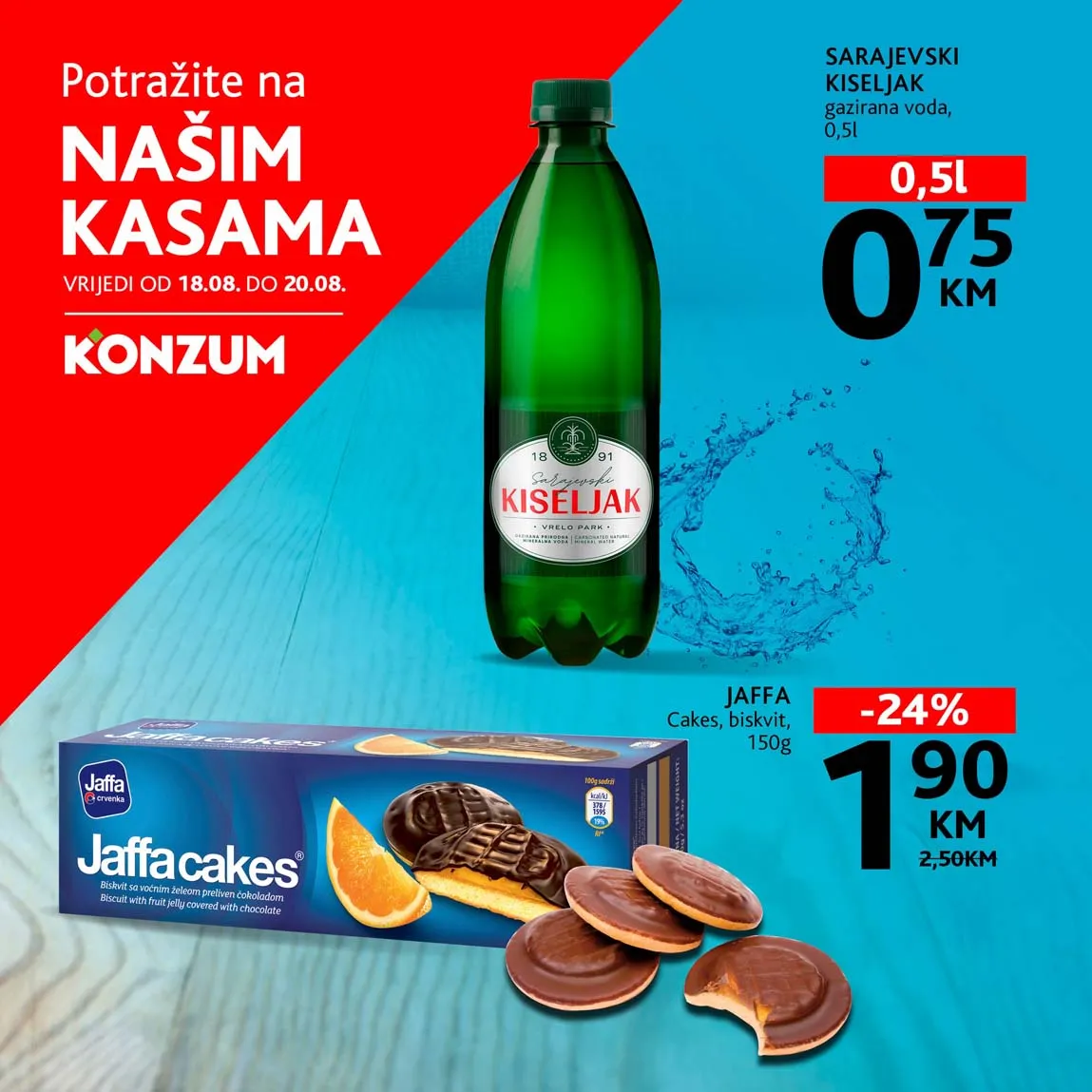 Konzum i Mercator – Top prodaja na kasama sniženja do 20.08.2025
