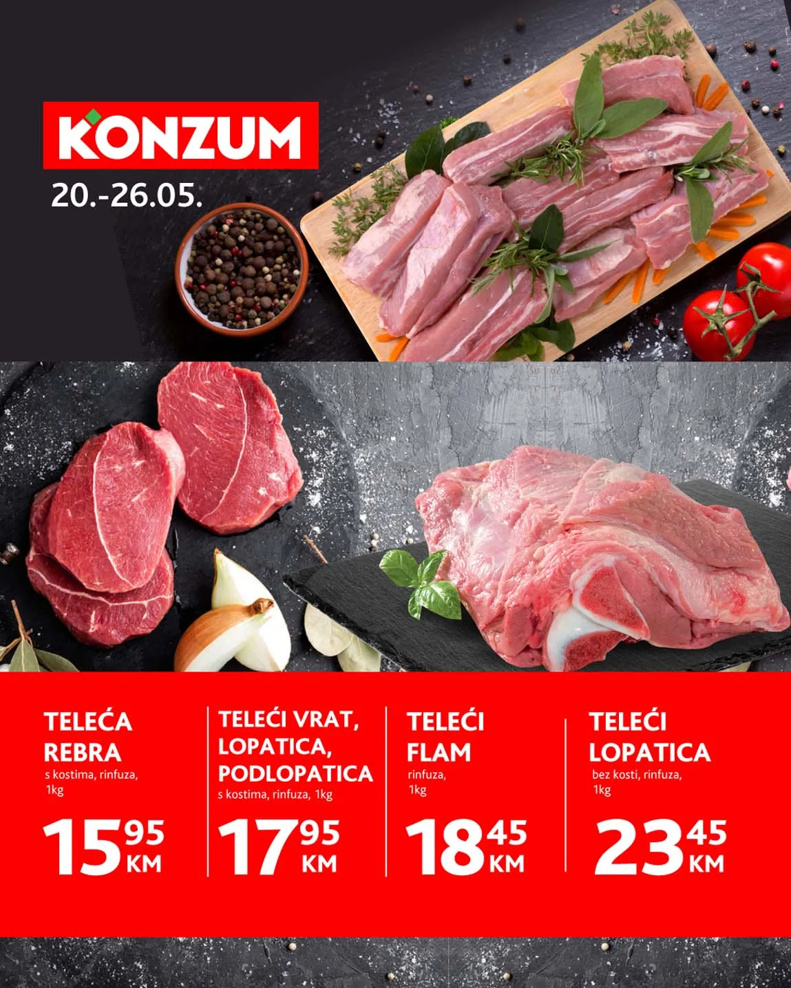 KONZUM akcija Katalog mesa Sniženja do 26.05.2025