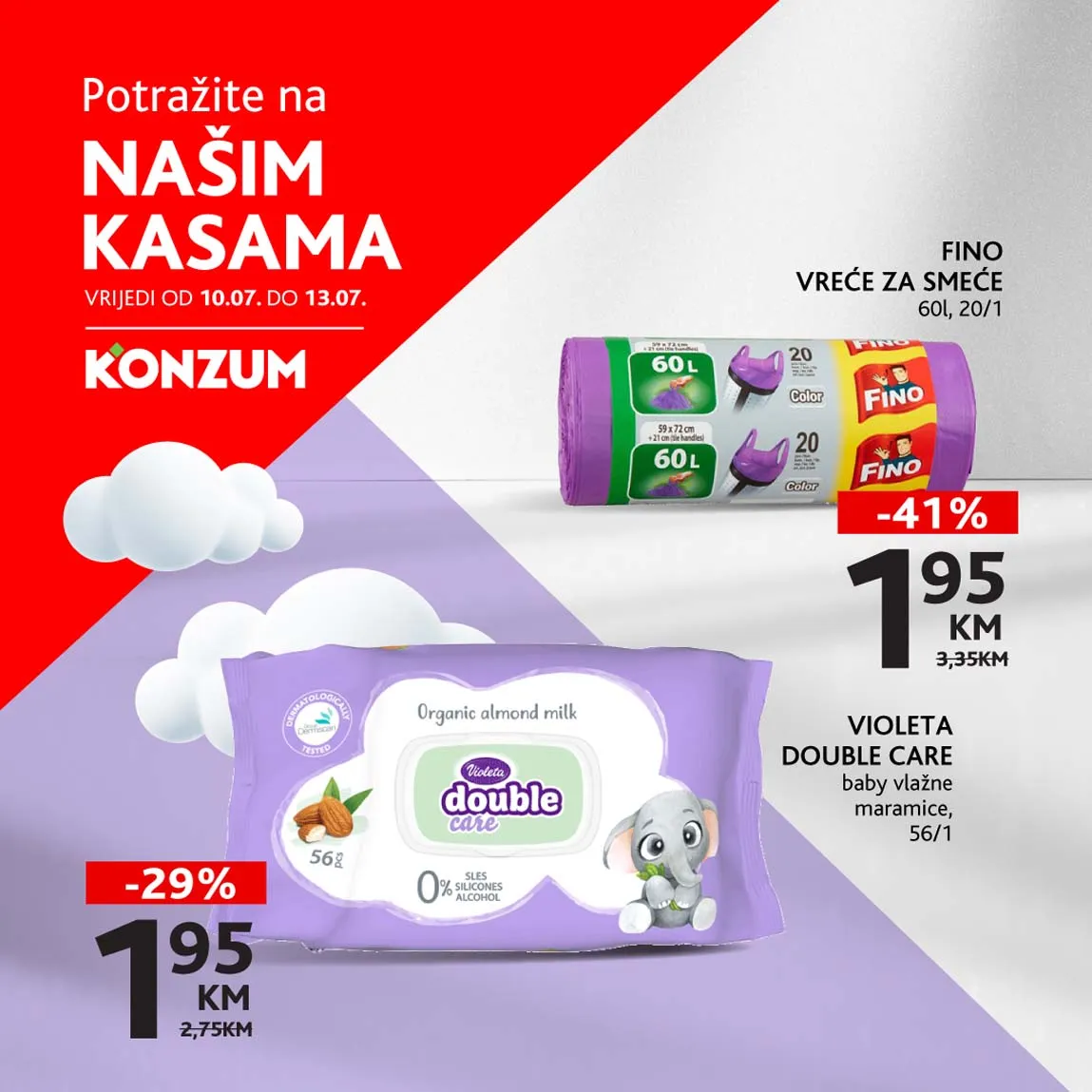 Konzum – Sniženja na kasama do 13. jula 2025. | Popusti do 41%