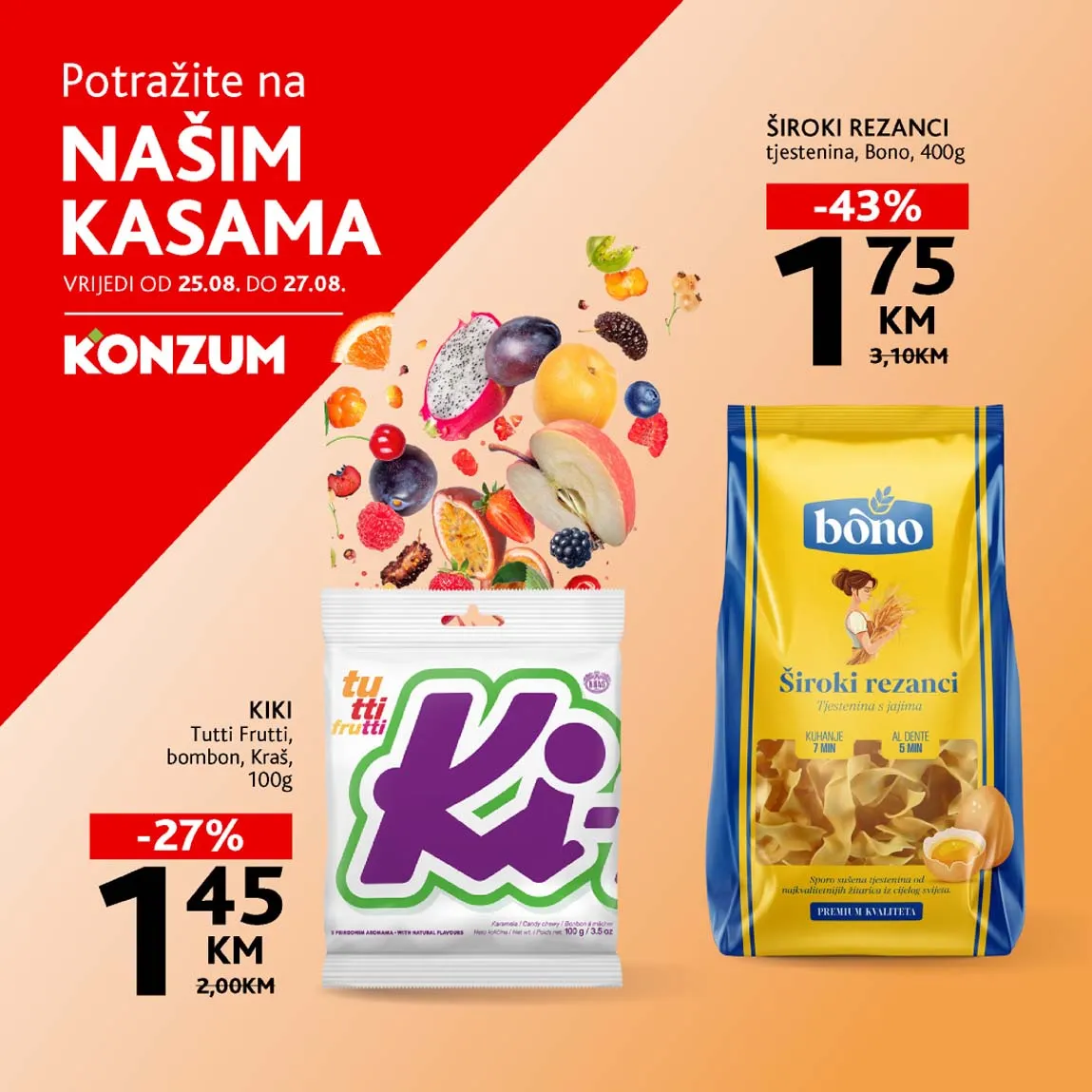 Konzum i Mercator akcija – Top prodaja na kasama do 27.08.2025