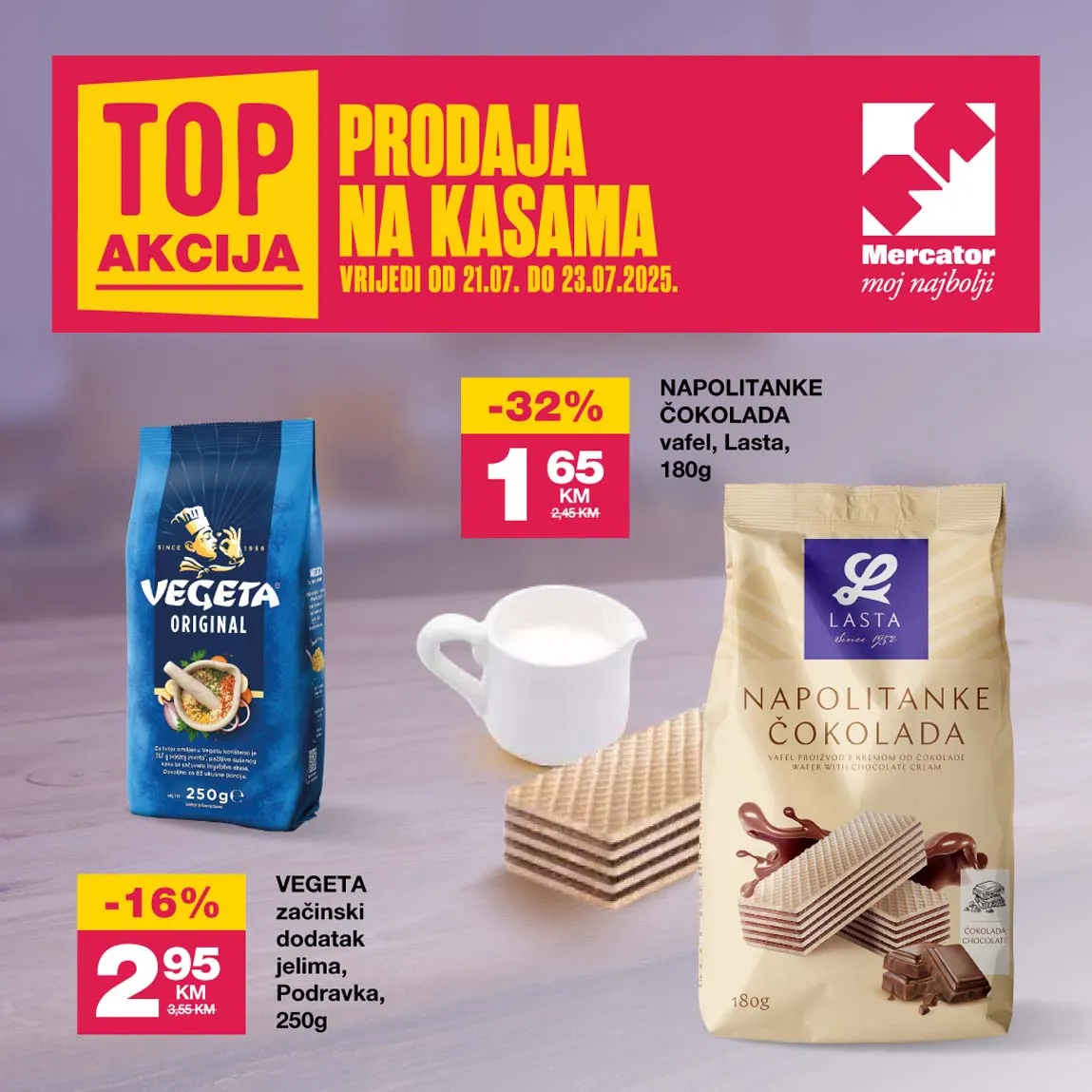 Mercator TOP prodaja na kasama – Sniženja do 23.07.2025! Ne propustite!