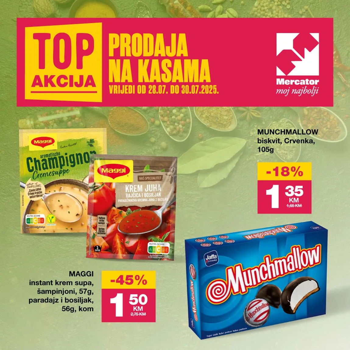 Mercator TOP prodaja na kasama – Sniženja do 30.07.2025! Ne propustite!