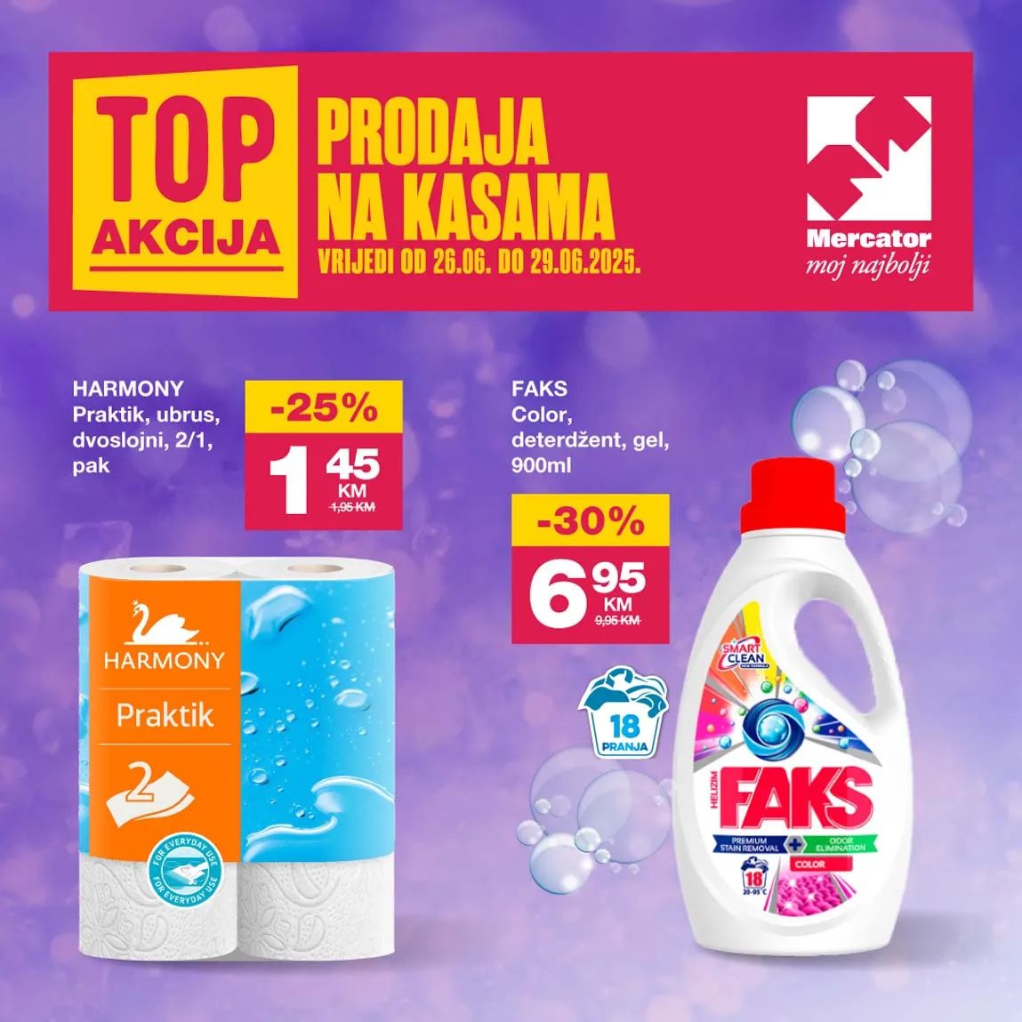 MERCATOR Top Akcija na kasama sniženja do 29.06.2025